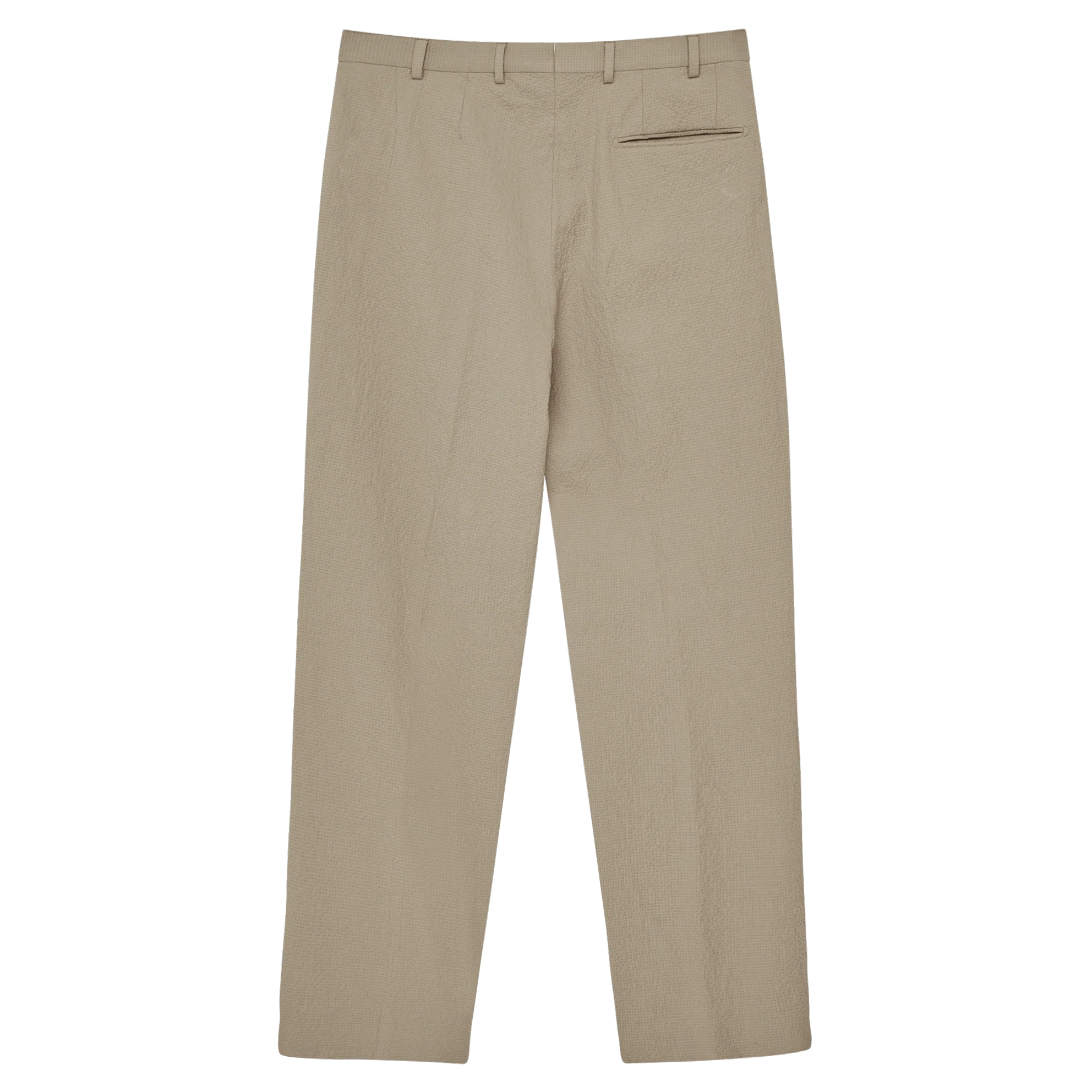 Double Pleated Trousers - Taupe Seersucker - Image 7