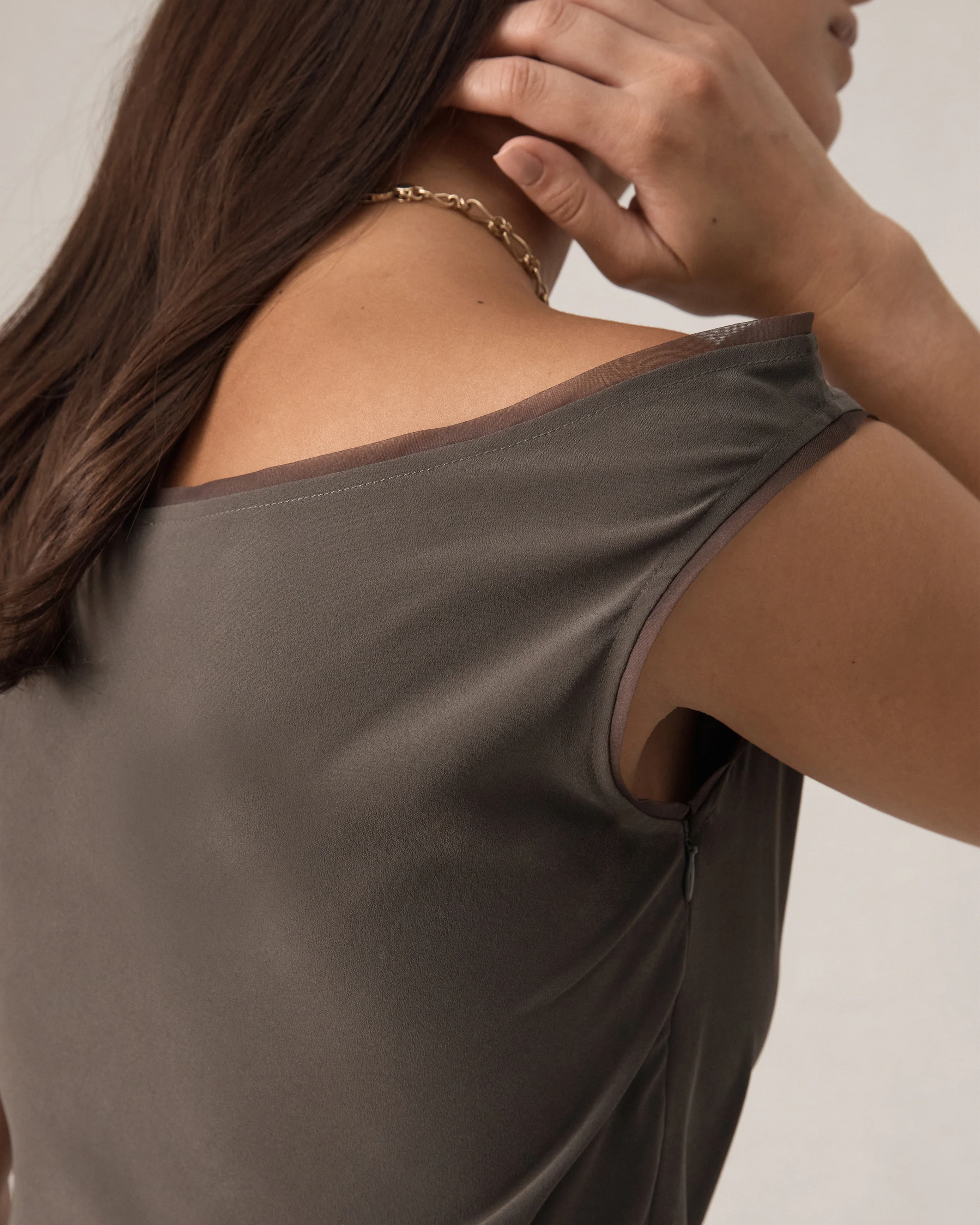 Faye Top - Olive Silk - Image 8