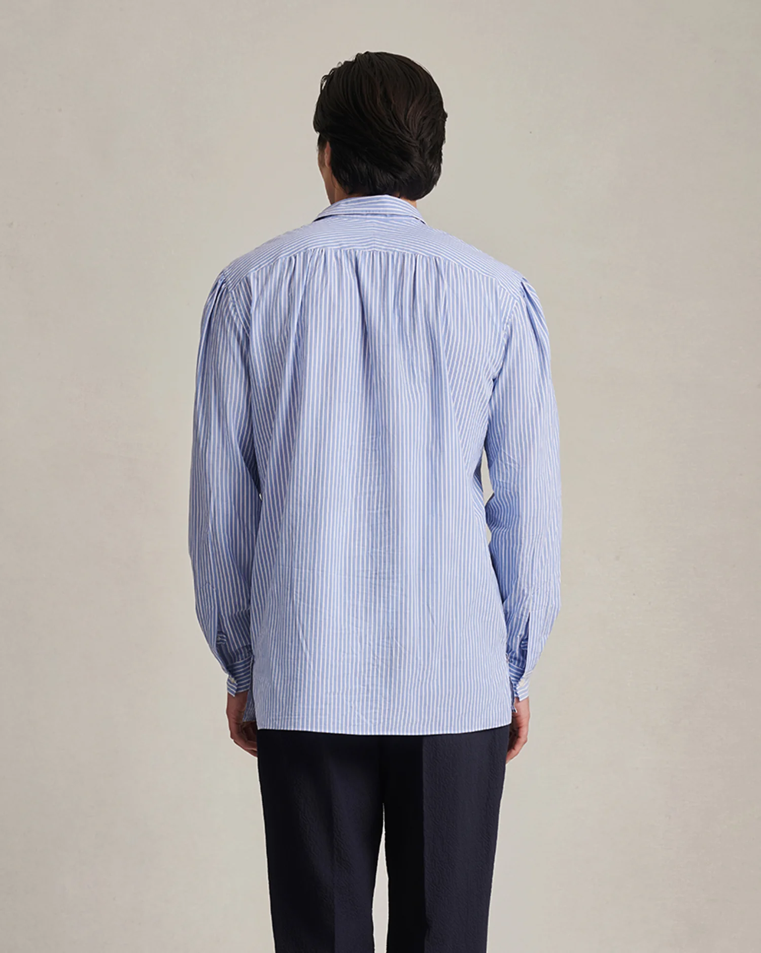 Fine Twill Popover - Blue & White Stripe - Image 3