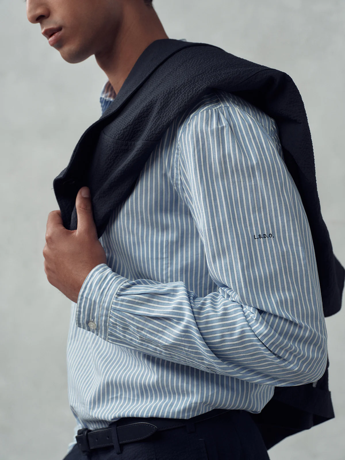Fine Twill Popover - Blue & White Stripe - Image 4