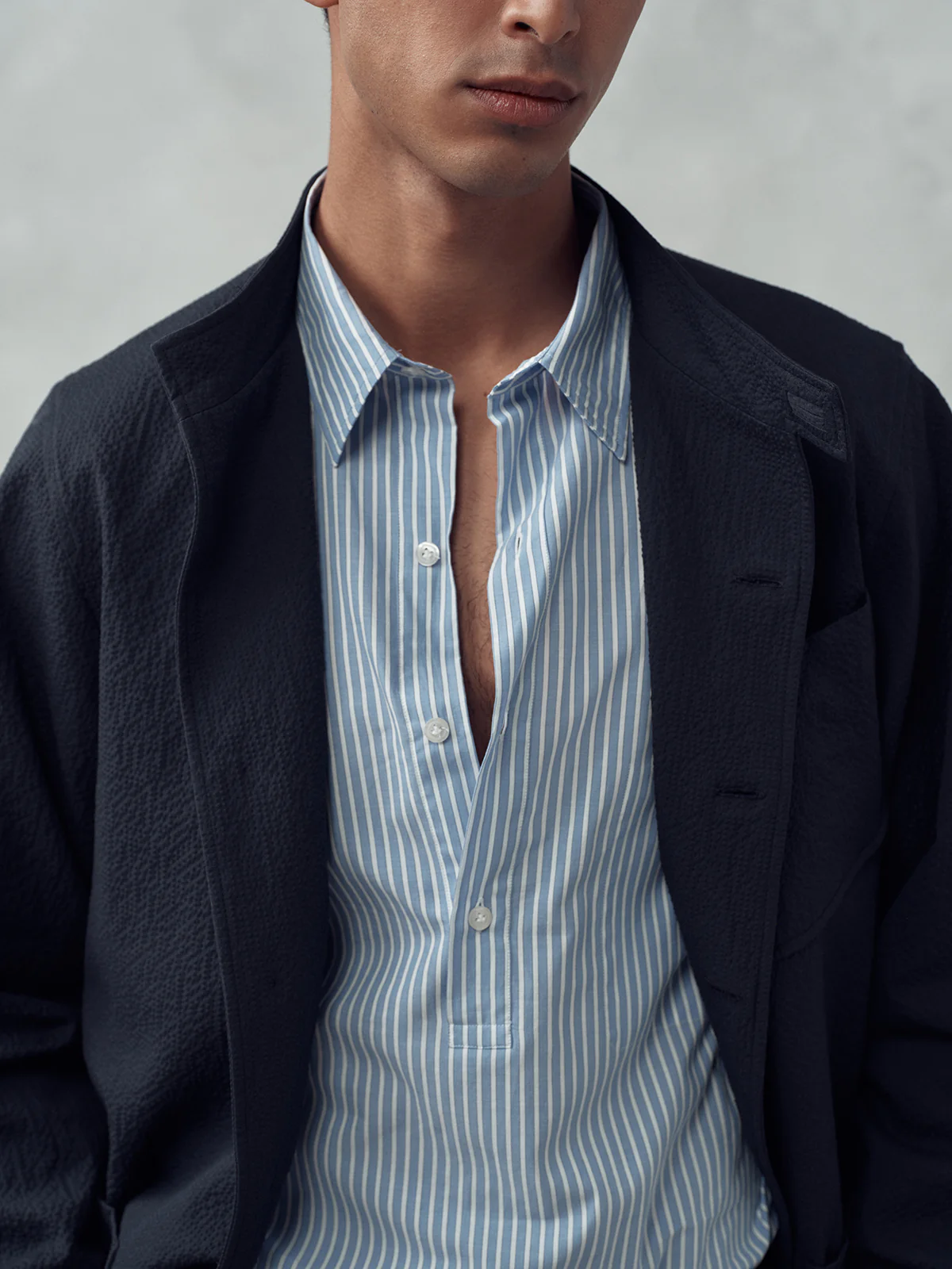 Fine Twill Popover - Blue & White Stripe - Image 5
