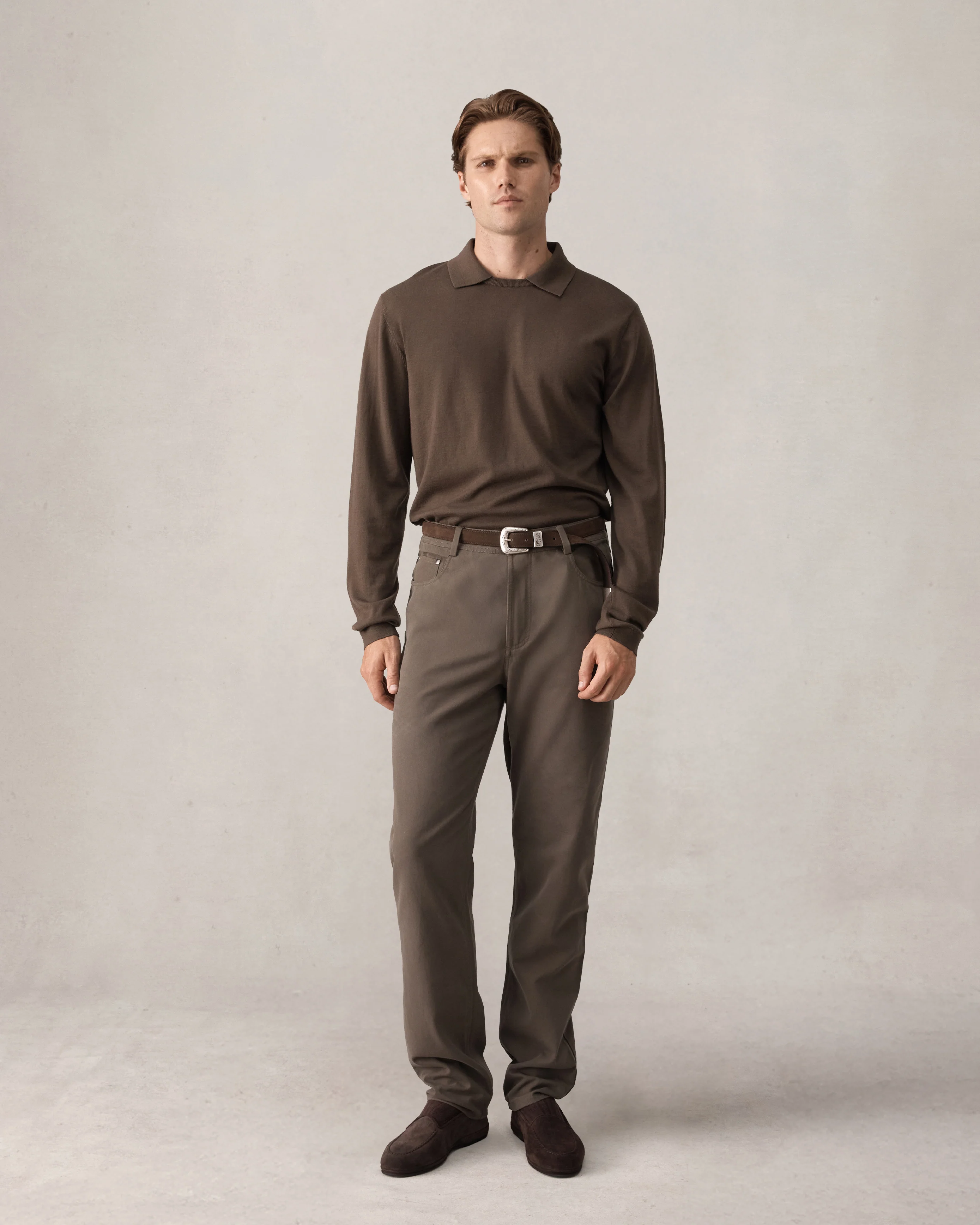 Five Pocket Canvas Trouser - Khaki - Image 2