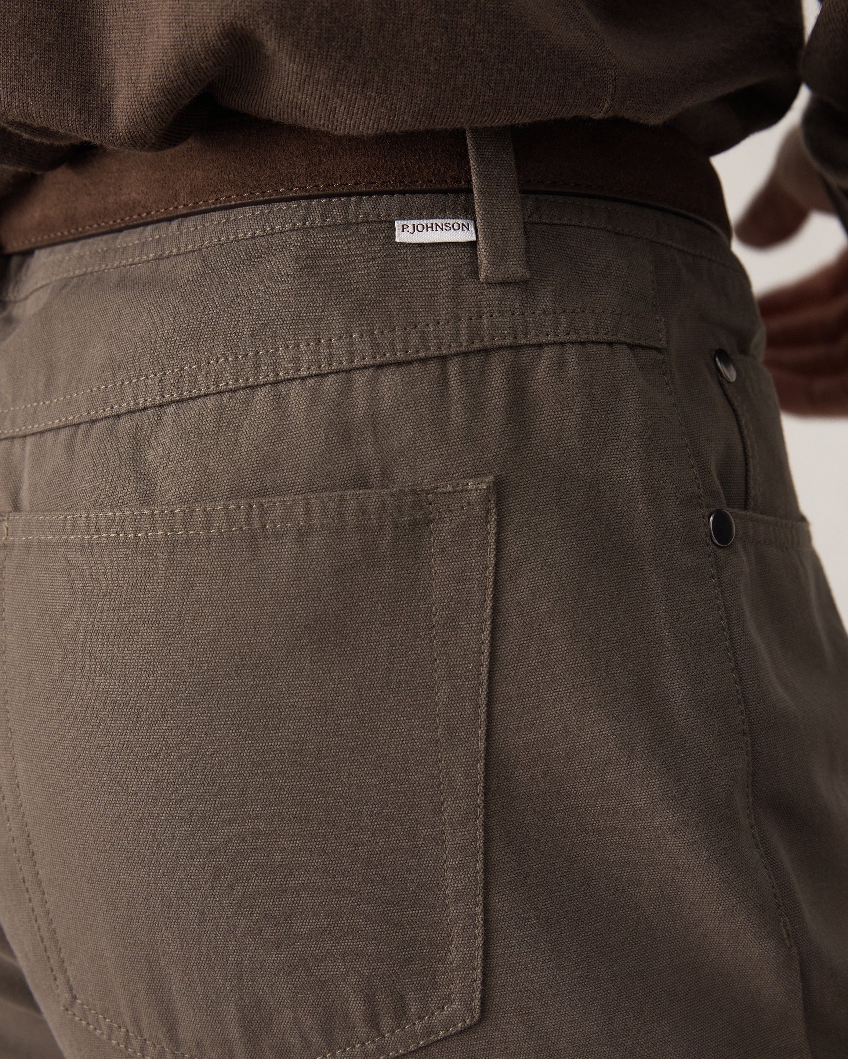 Five Pocket Canvas Trouser - Khaki - Image 6