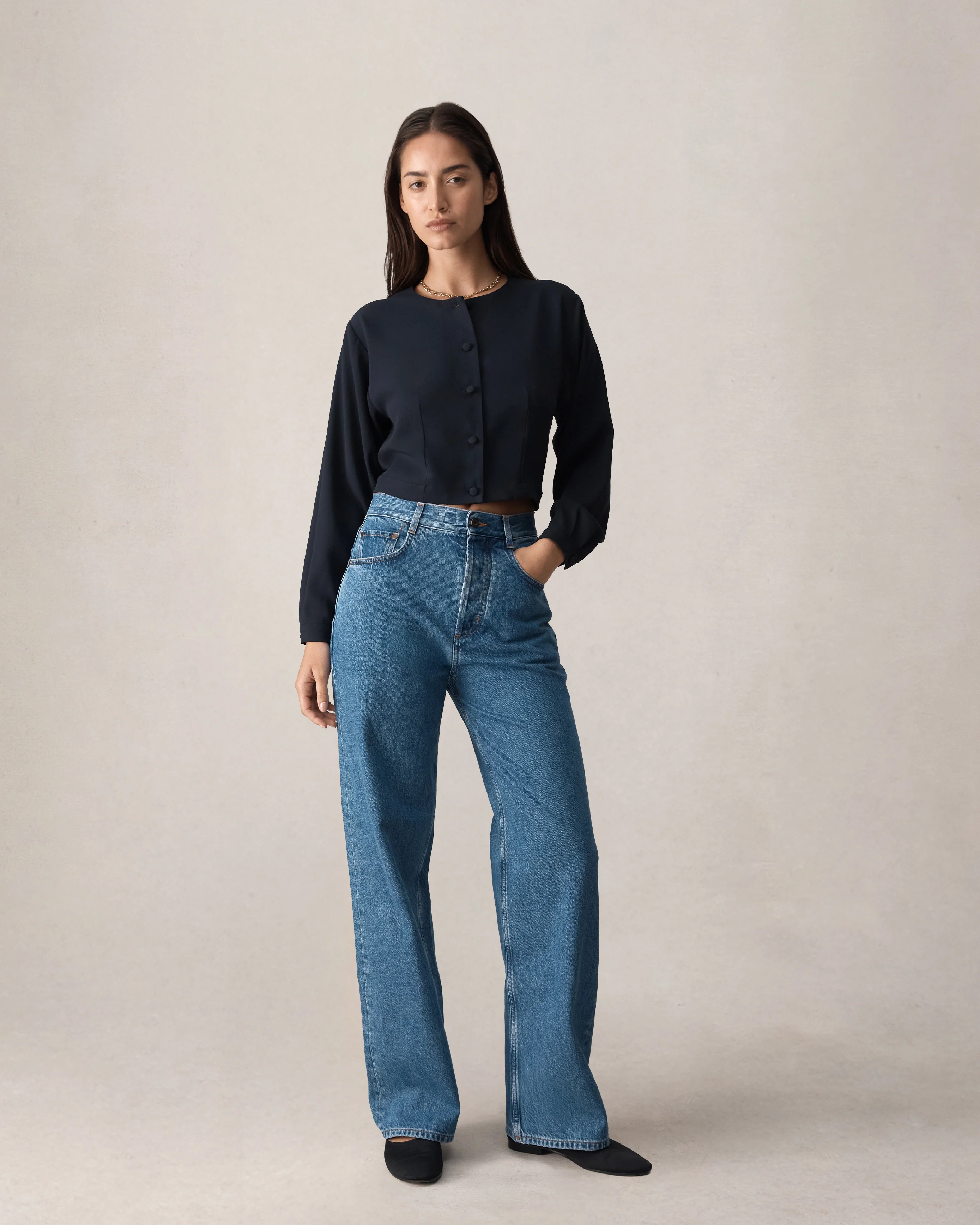 Florence Blouse - Navy - Image 4