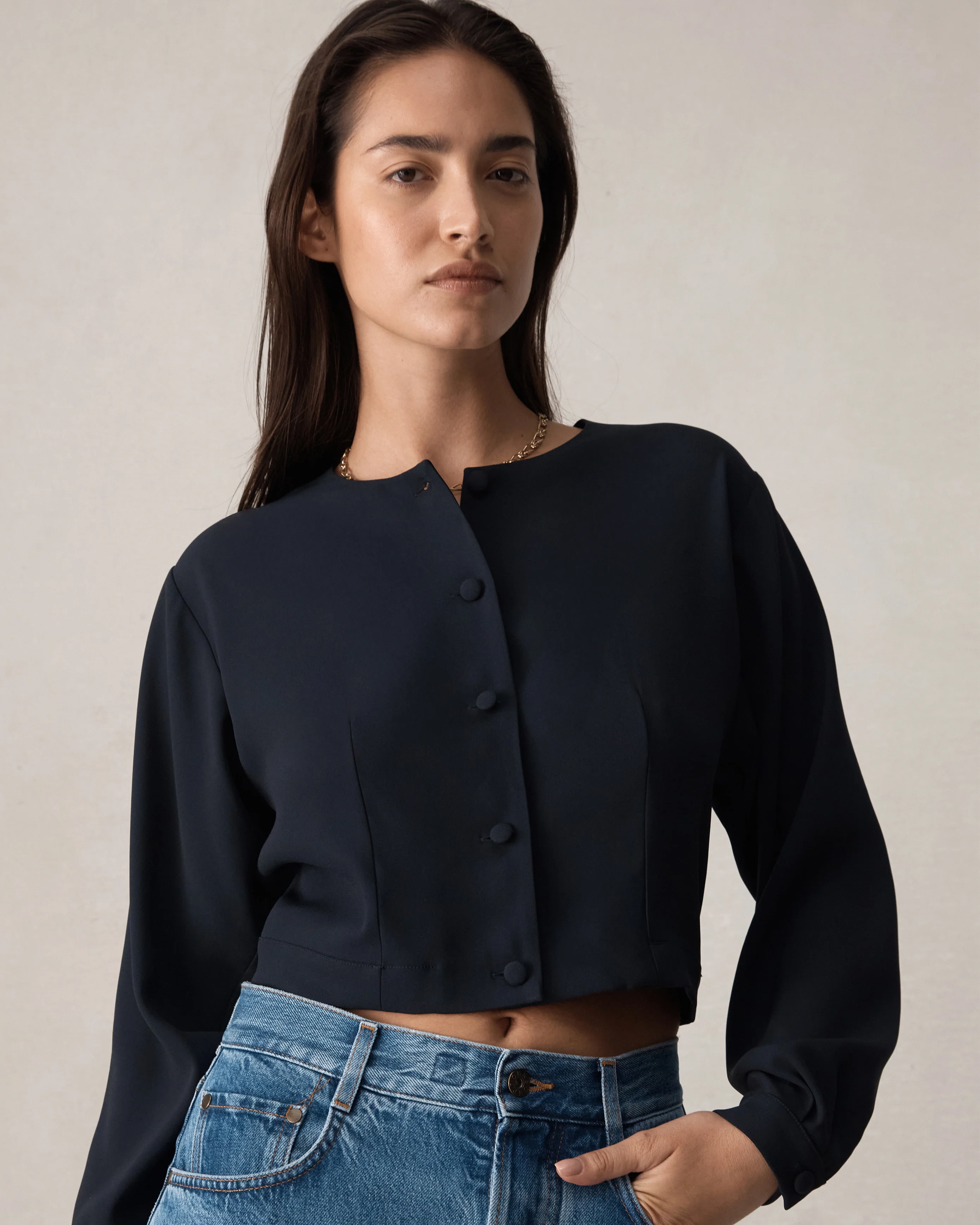 Florence Blouse - Navy - Image 5