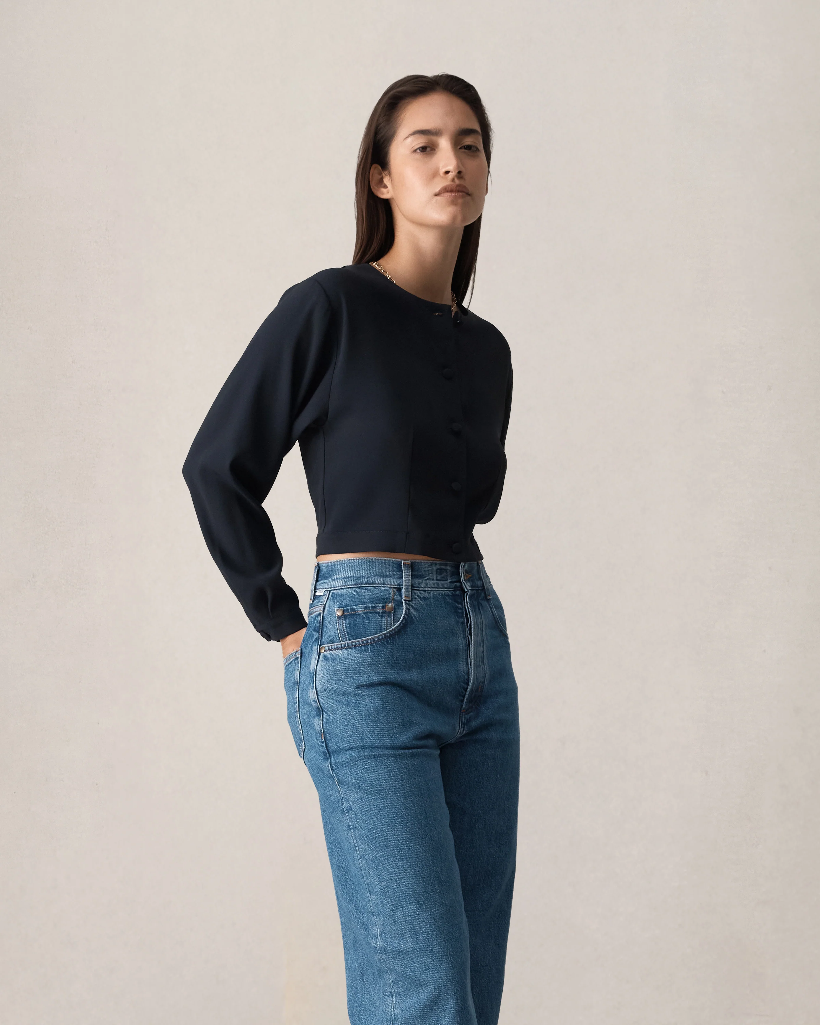 Florence Blouse - Navy - Image 6