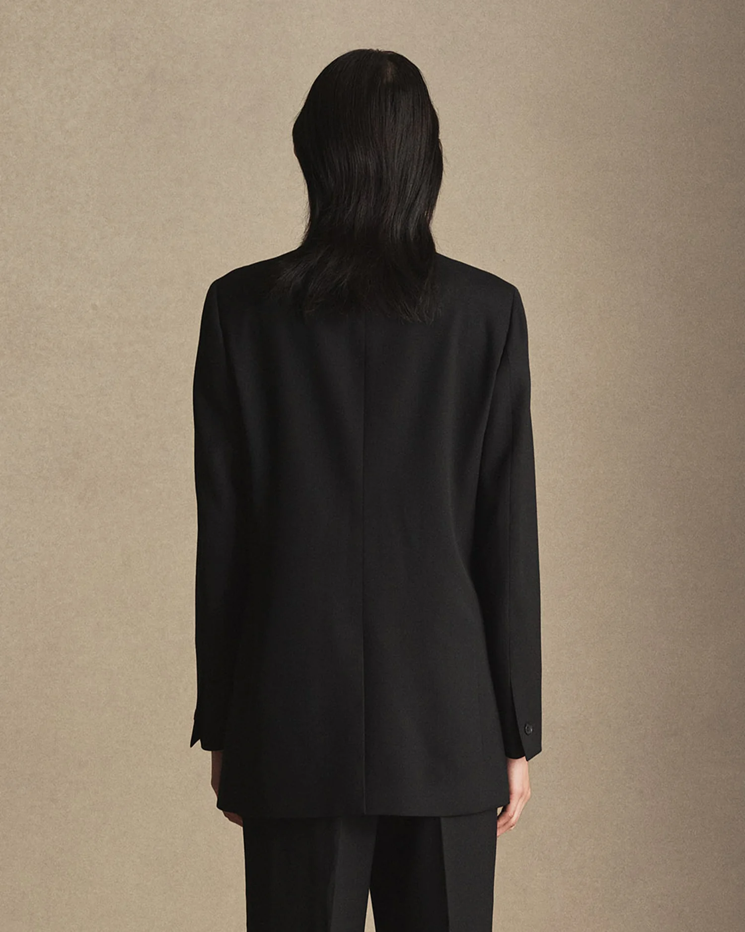 Georgia House Cut Blazer - Black Wool Twill - Image 4