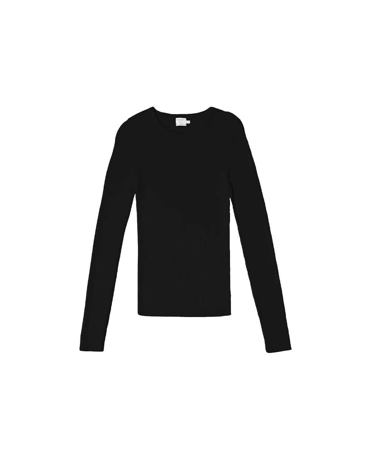 Georgia Rib Knit Long Sleeve Tee - Black - Image 3
