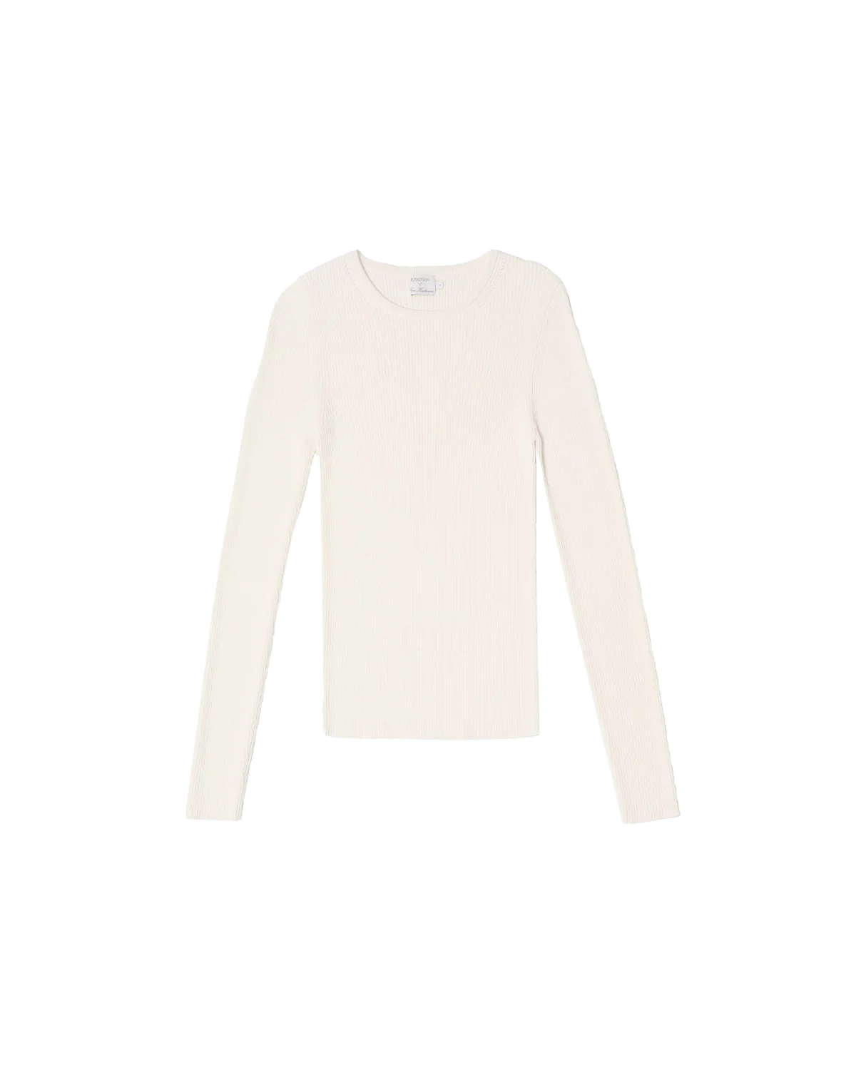 Georgia Rib Knit Long Sleeve Tee - Off White - Image 3