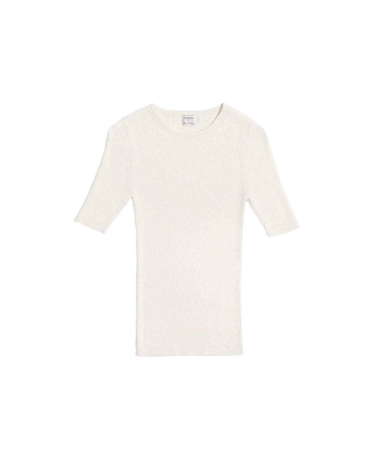 Georgia Rib Knit Tee - Off White - Image 4