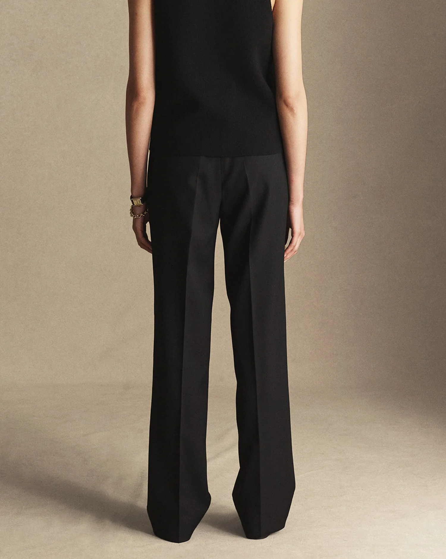 Georgia Straight Trouser - Black Wool Twill - Image 3