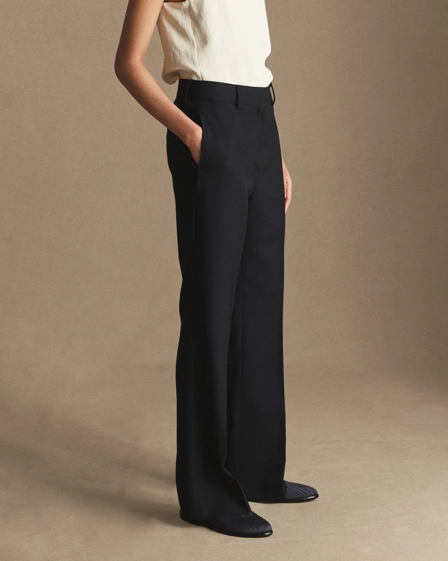 Georgia Straight Trouser - Navy Wool Twill - Image 3