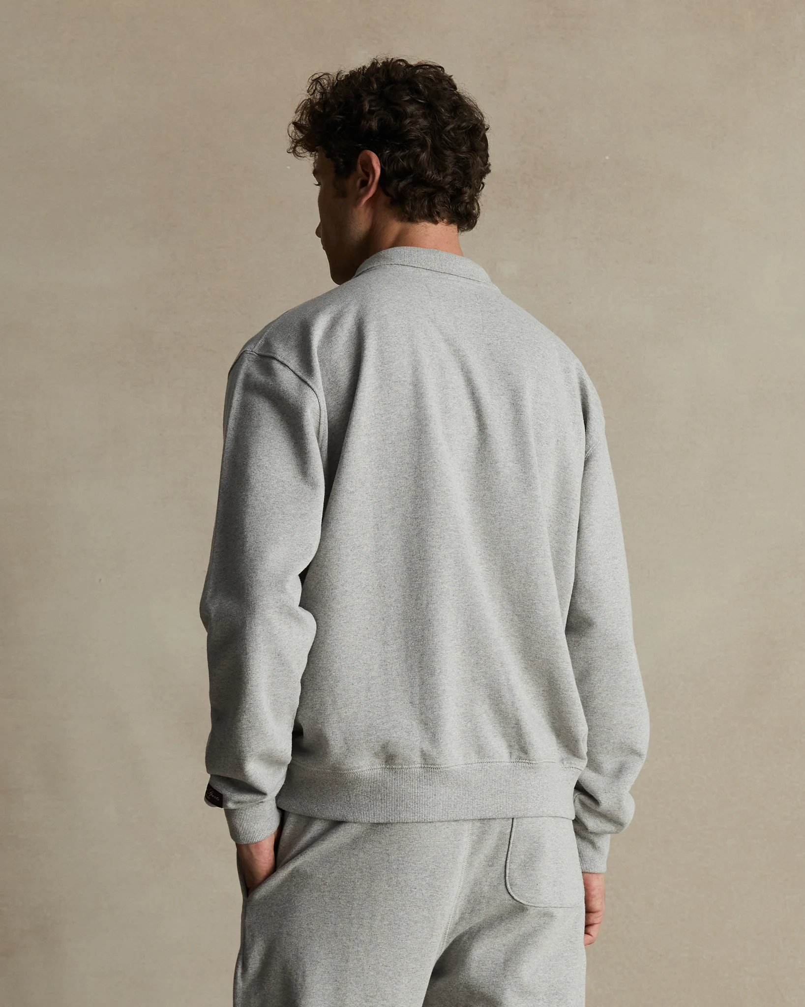 Grey Organic Cotton Polo Sweat - Image 3