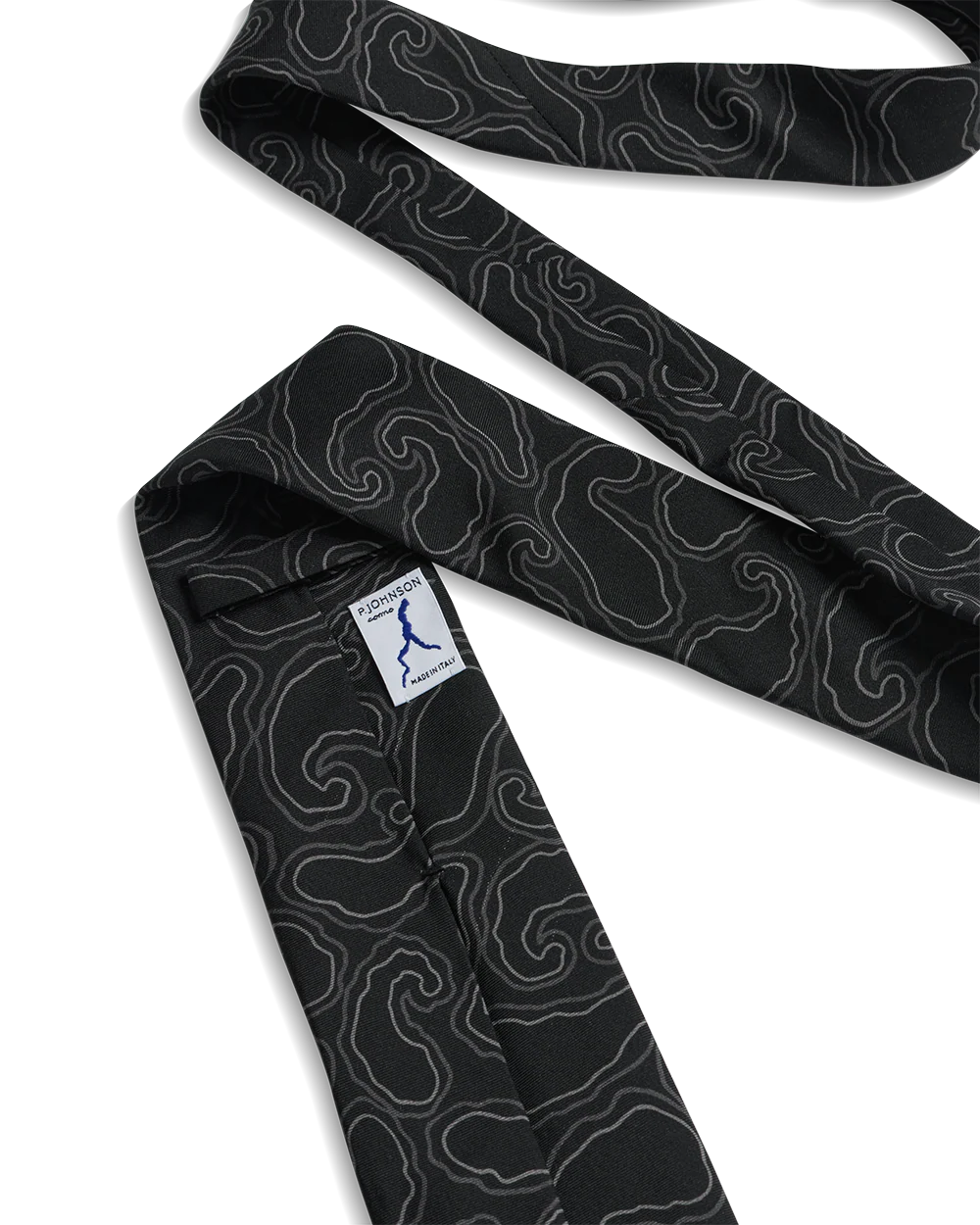 Hand Drawn Paisley Tie - Black - Image 3