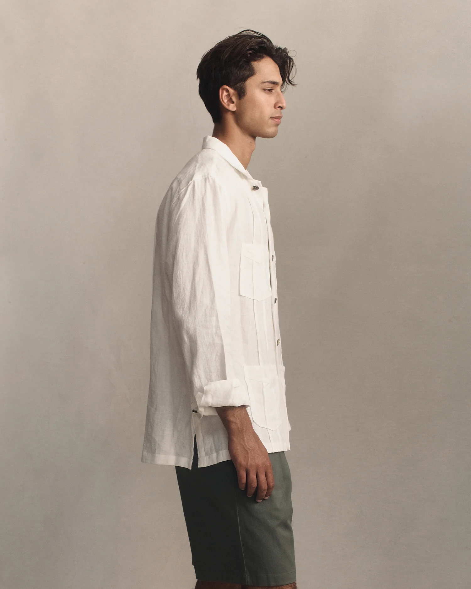 Havana Shirt - White Linen Canvas - Image 3