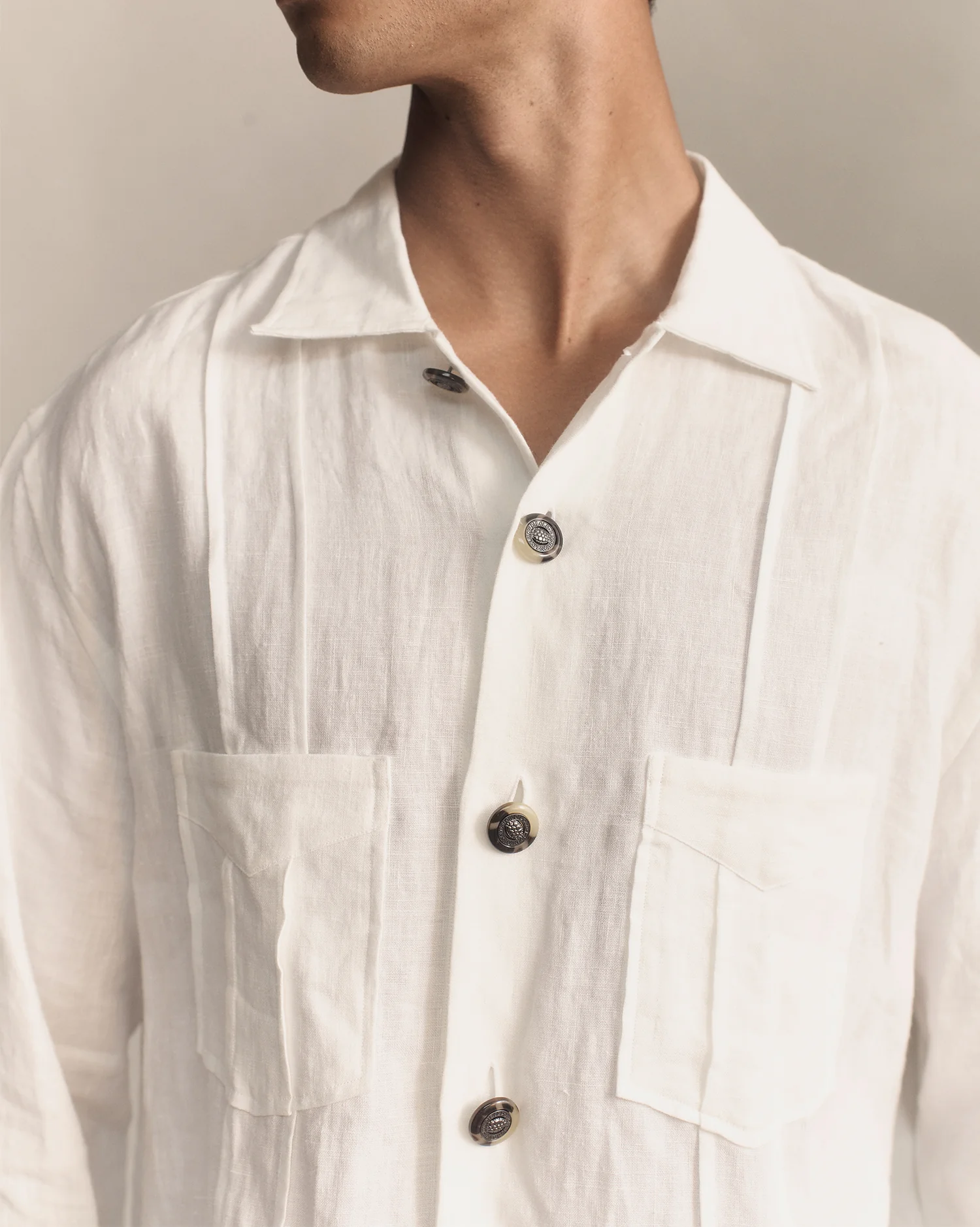 Havana Shirt - White Linen Canvas - Image 5