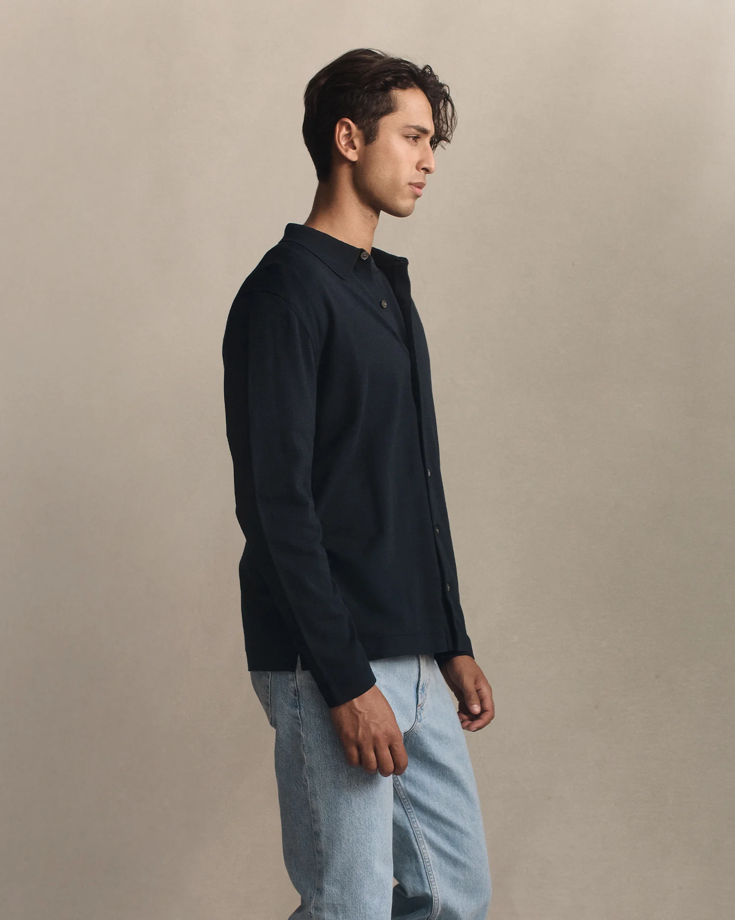 Ice Cotton Shirt  - Navy - Image 4