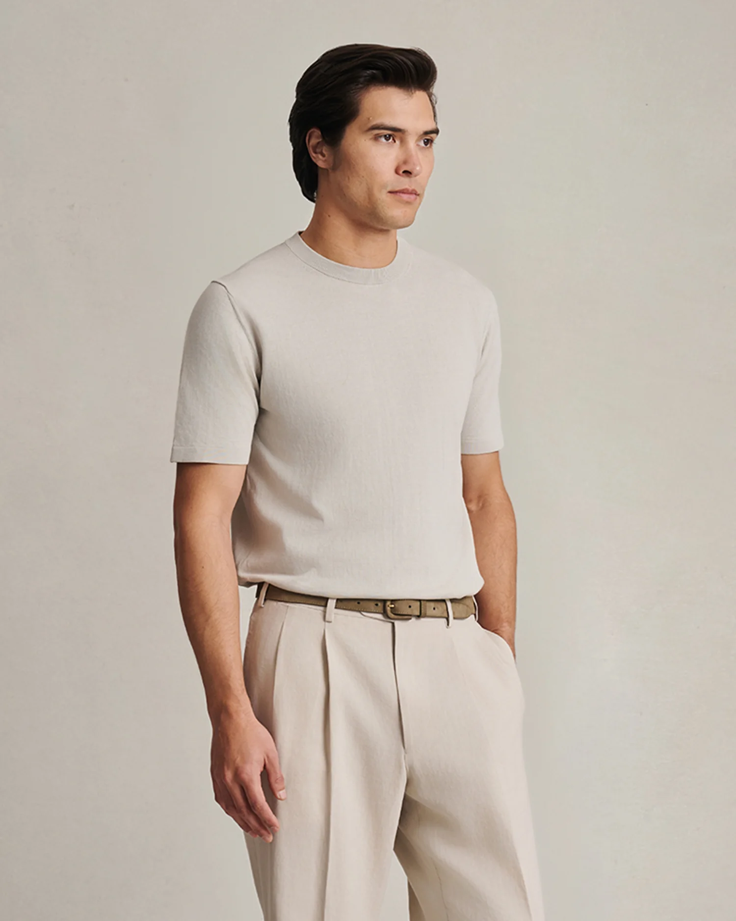 Ice Cotton Tee - Greige - Image 3