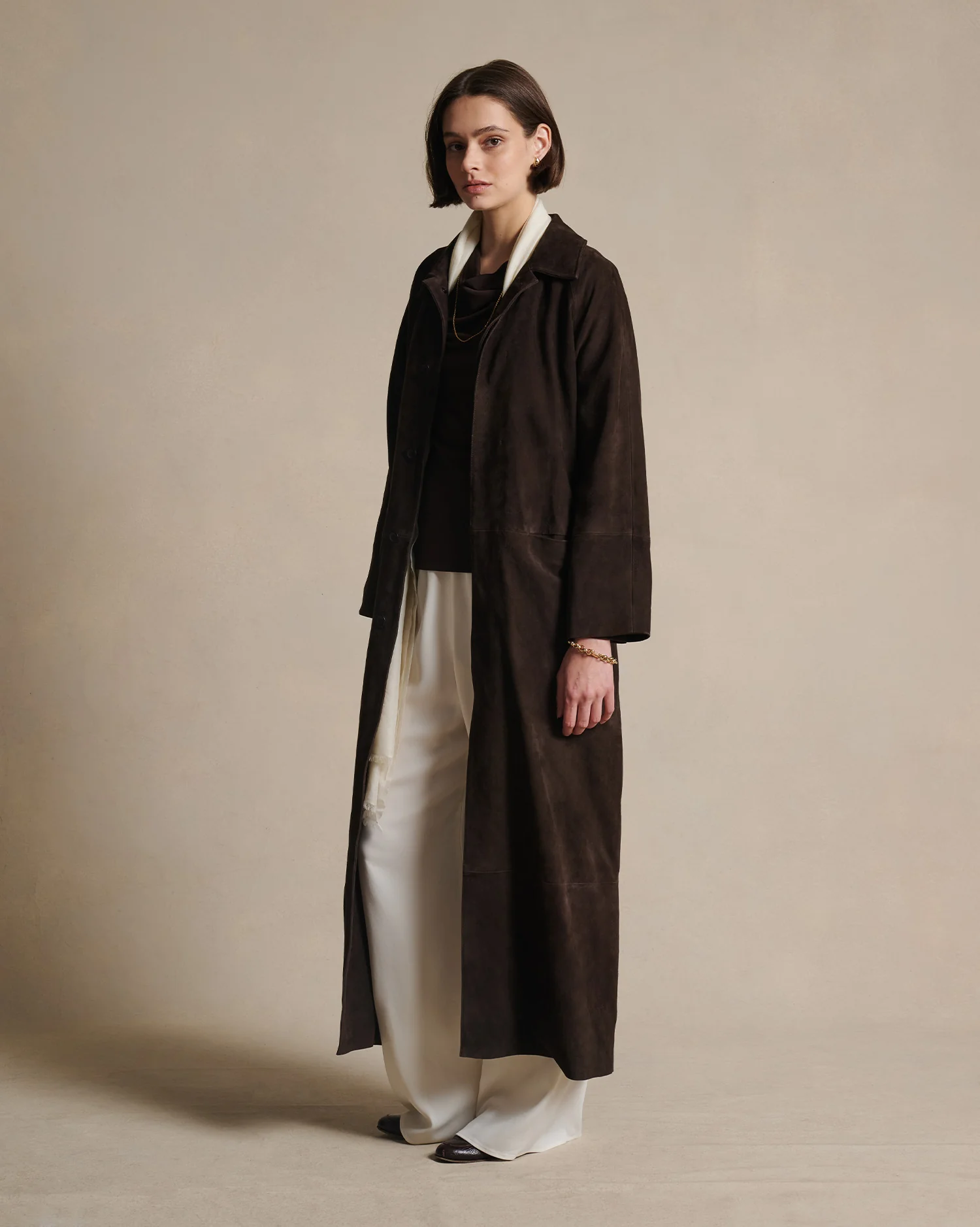 Isabella Suede Trench Coat - Bitter Chocolate - Image 2