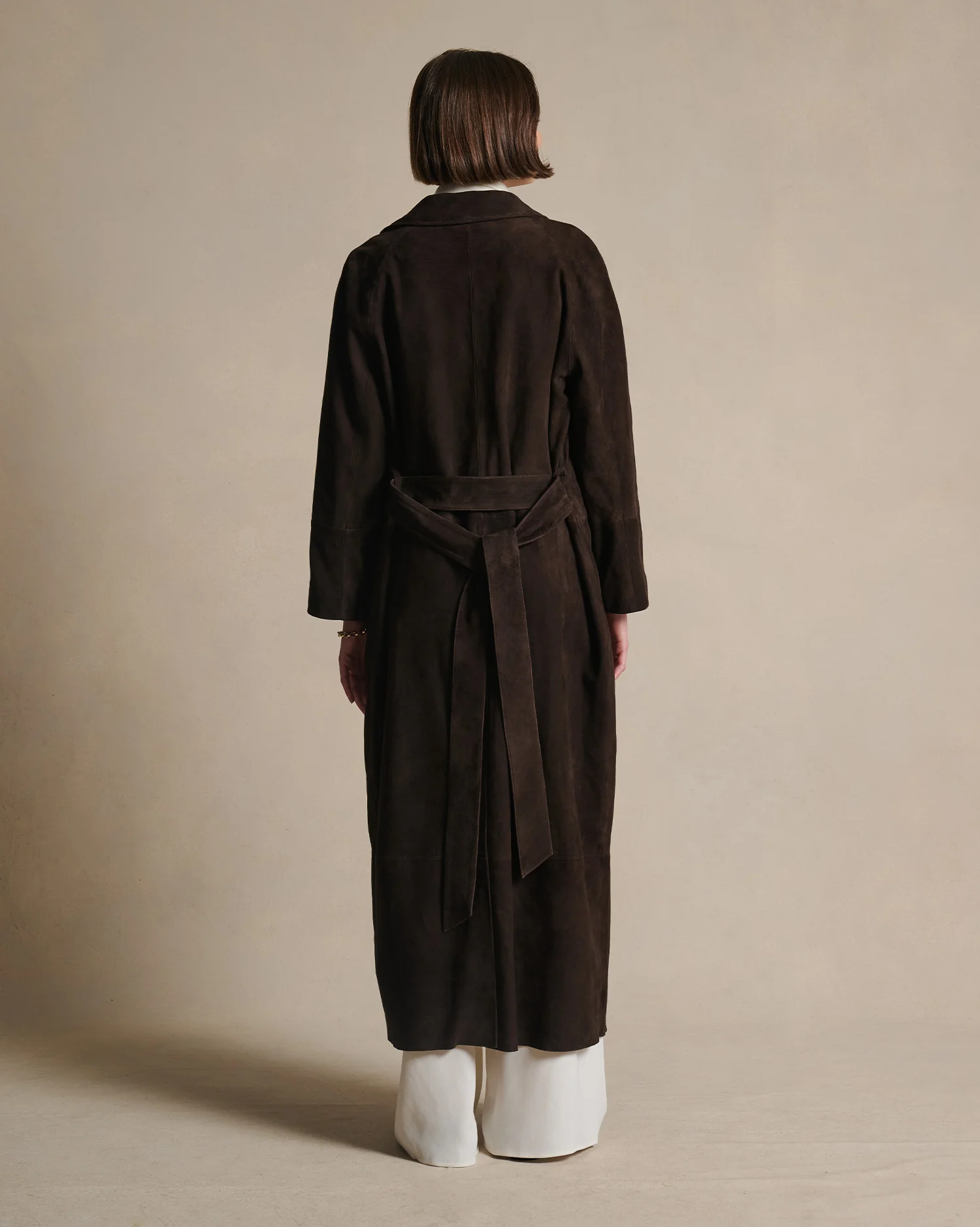 Isabella Suede Trench Coat - Bitter Chocolate - Image 4