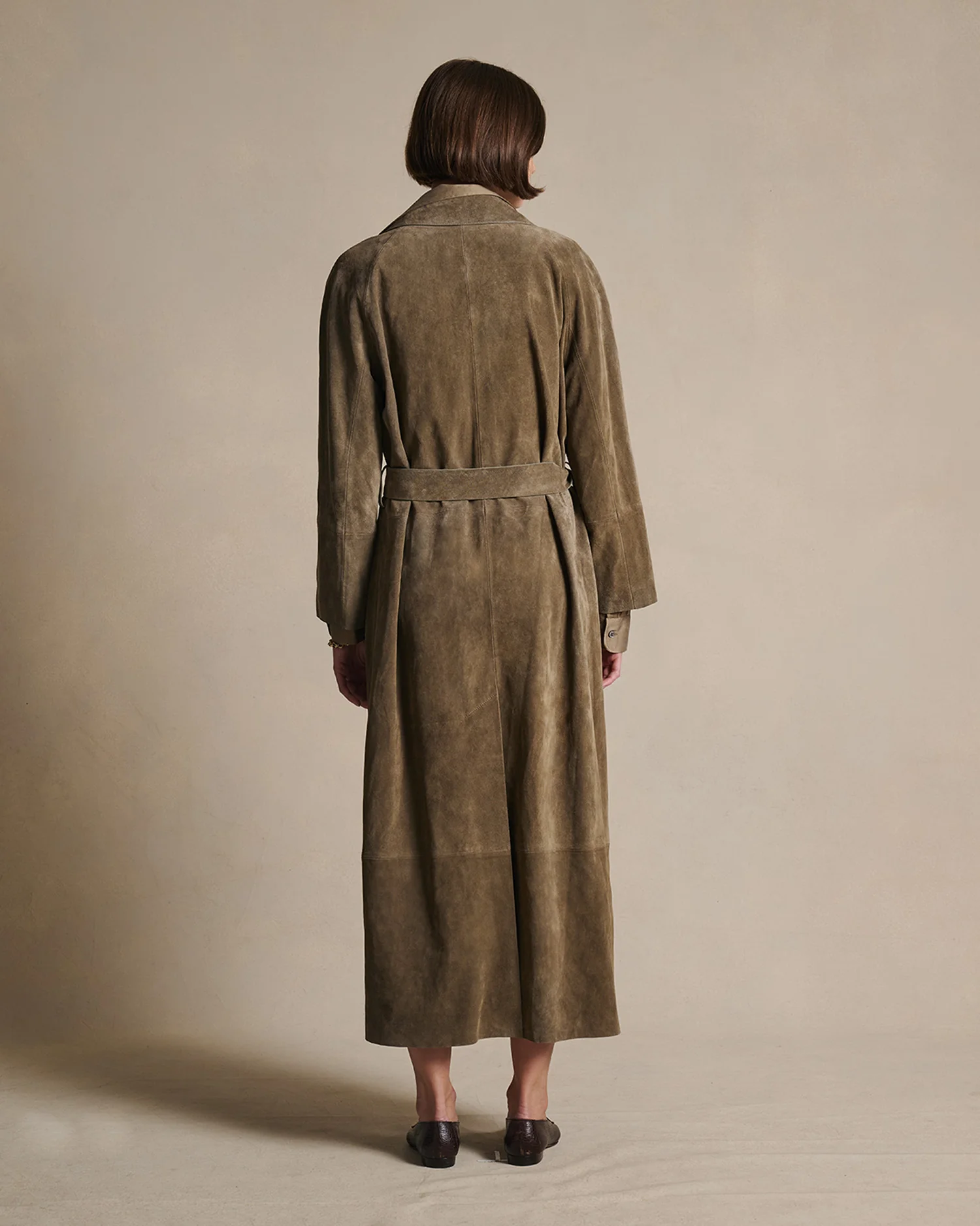 Isabella Suede Trench Coat - Taupe - Image 4