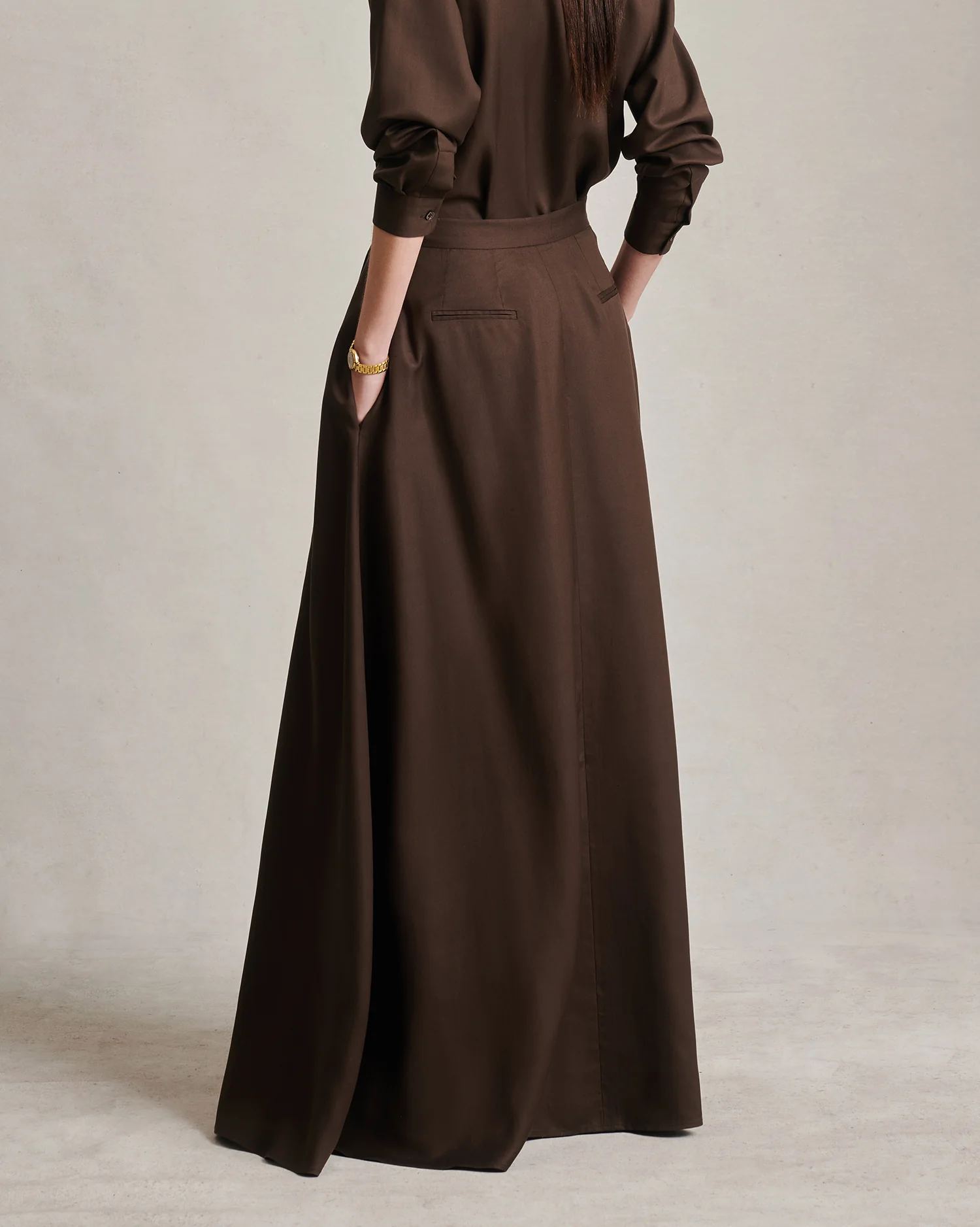 Kahlo Skirt - Chocolate Dupioni - Image 3
