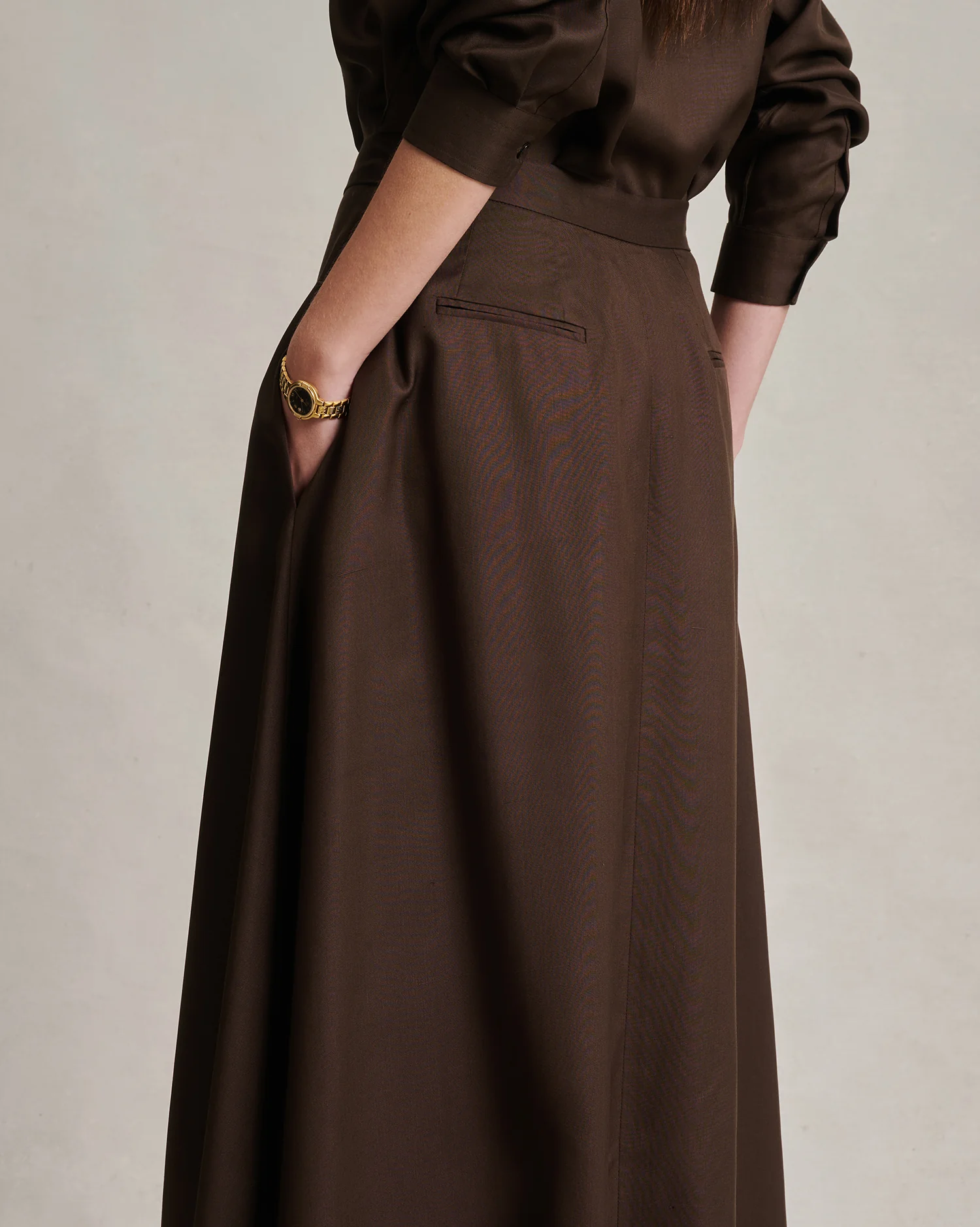 Kahlo Skirt - Chocolate Dupioni - Image 5