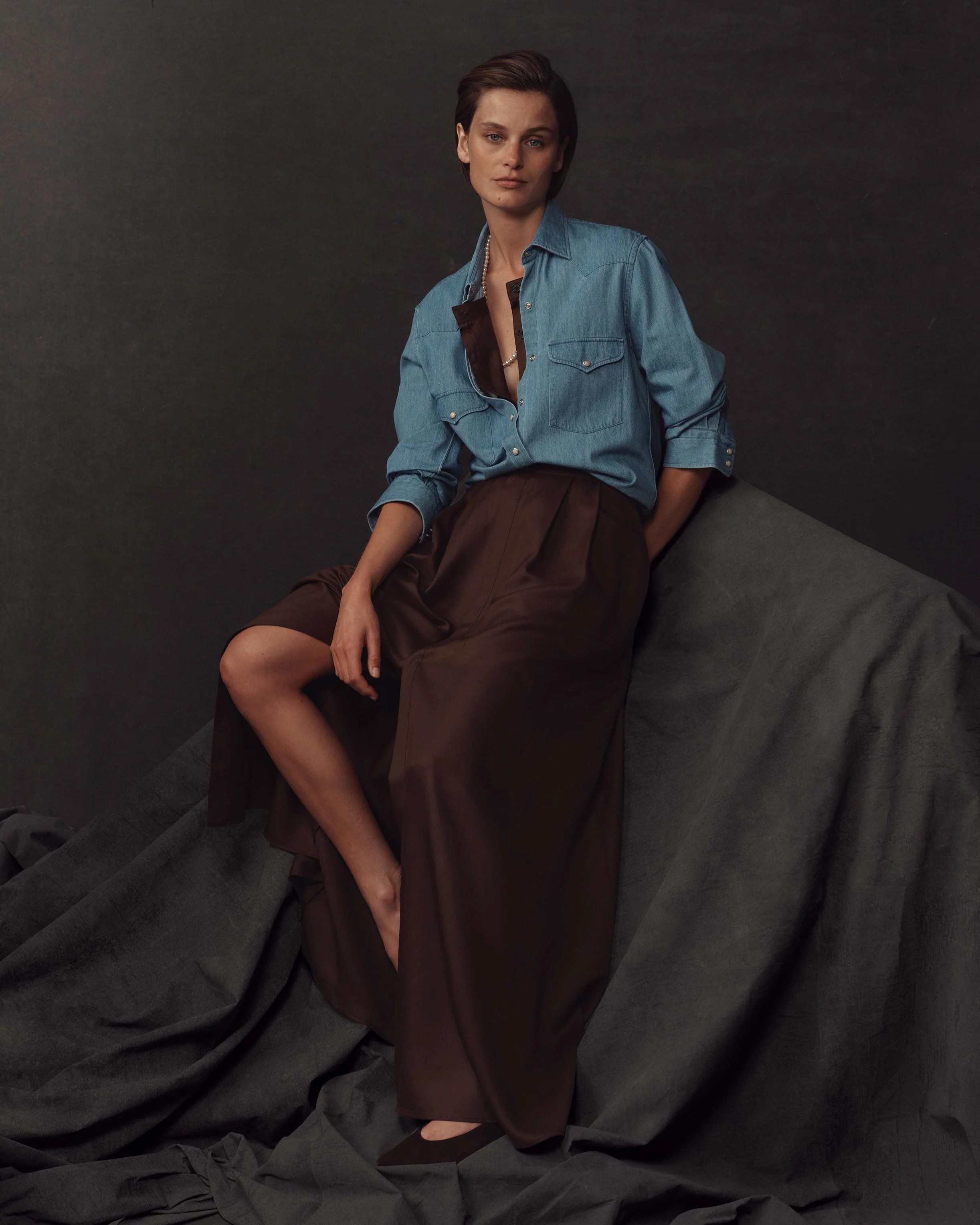 Kahlo Skirt - Chocolate Dupioni - Image 6