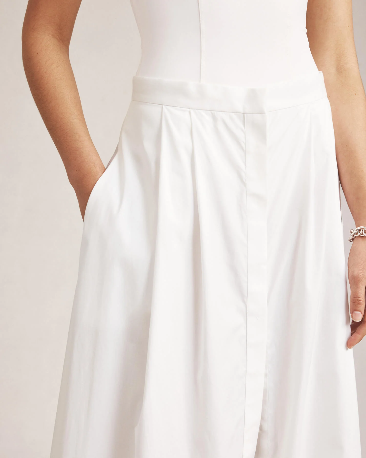 Kahlo Skirt - White Silk Cotton - Image 3