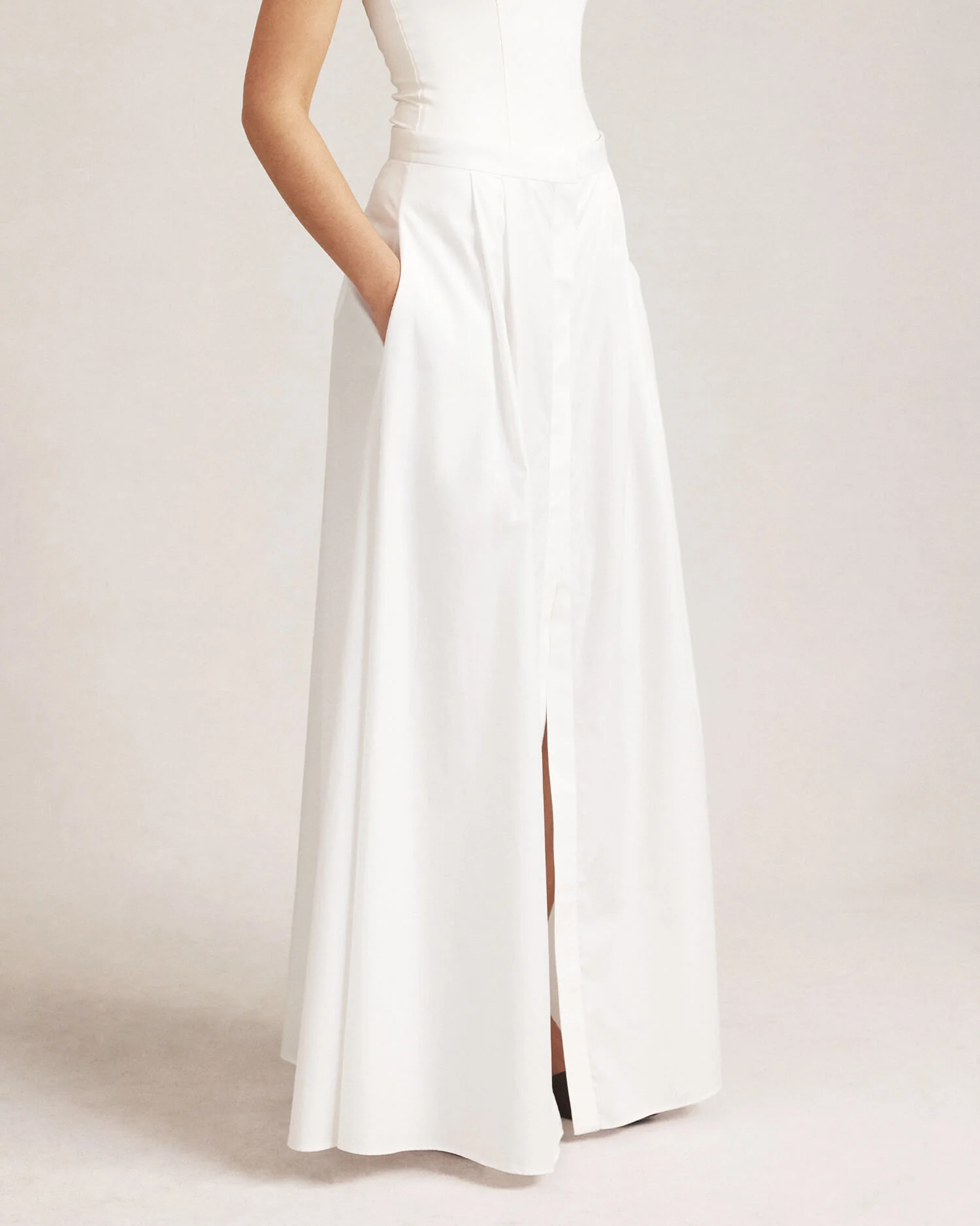 Kahlo Skirt - White Silk Cotton - Image 4