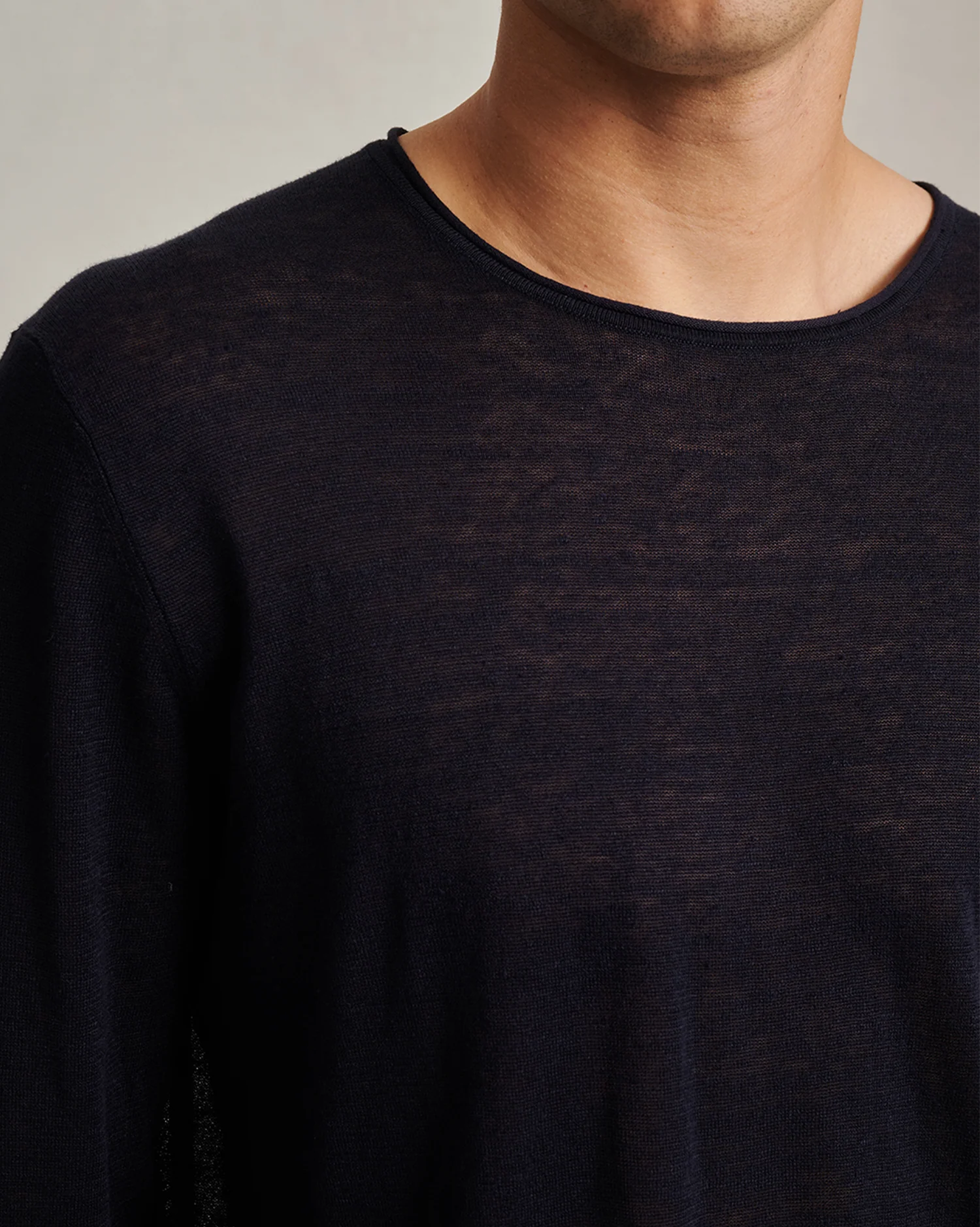 Linen Sweater - Navy - Image 6