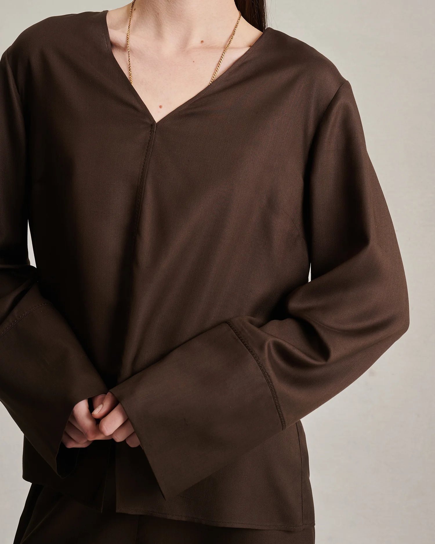 Maria Blouse - Chocolate Dupioni - Image 3