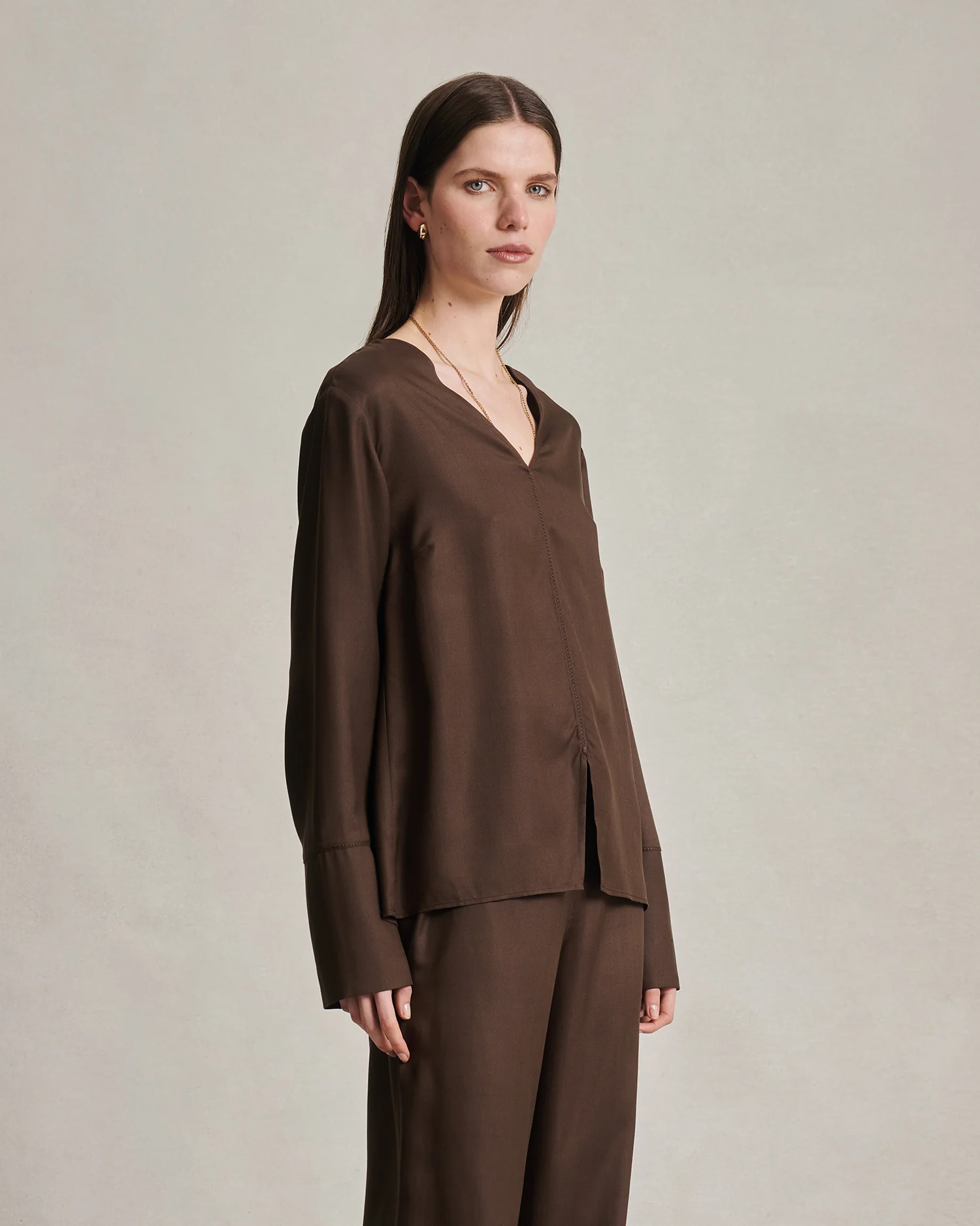 Maria Blouse - Chocolate Dupioni - Image 4