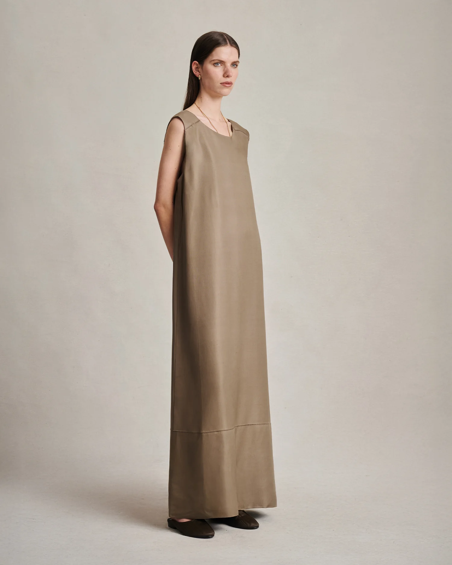Maria Dress - Taupe Dupioni - Image 3