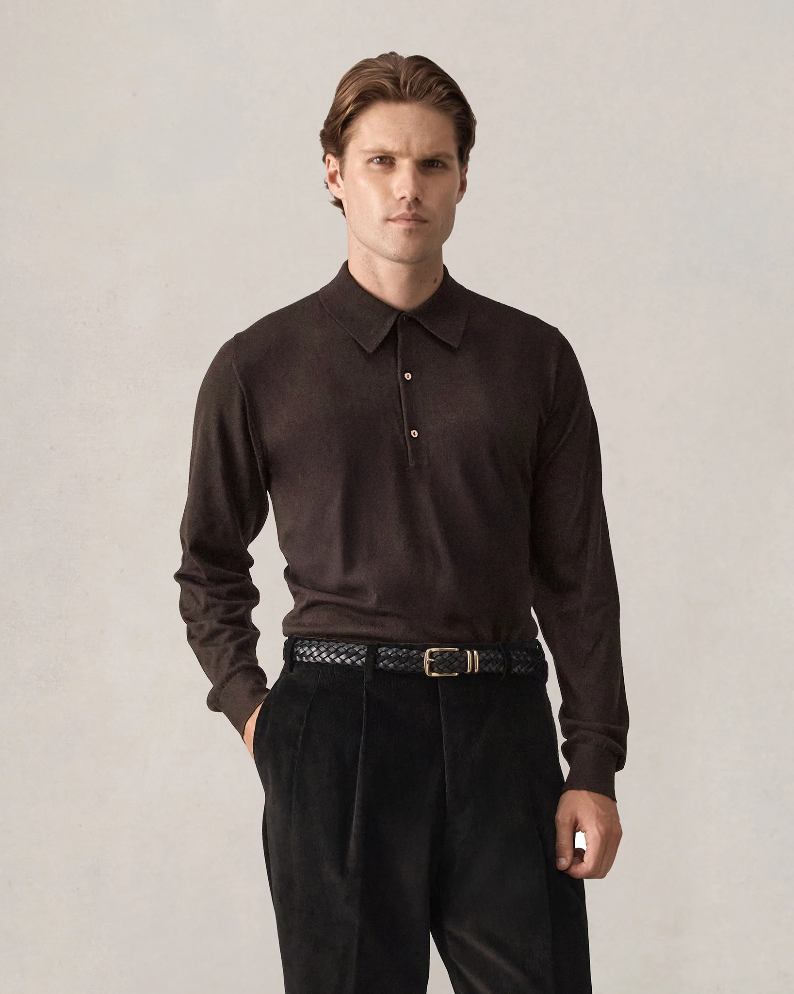 Merino Polo - Espresso
