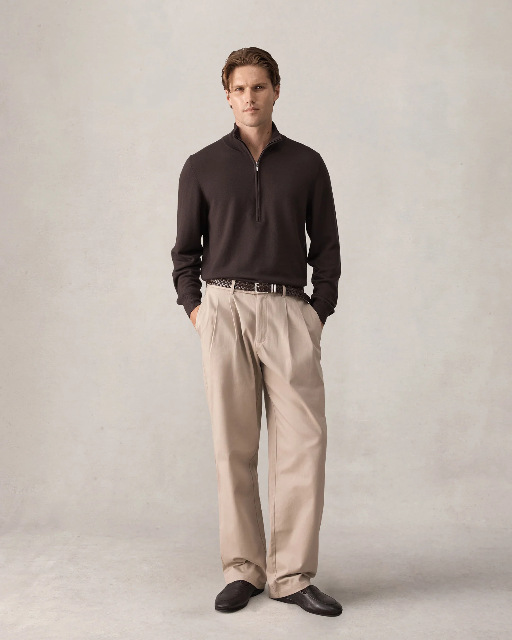 Merino Quarter Zip - Espresso - Image 4