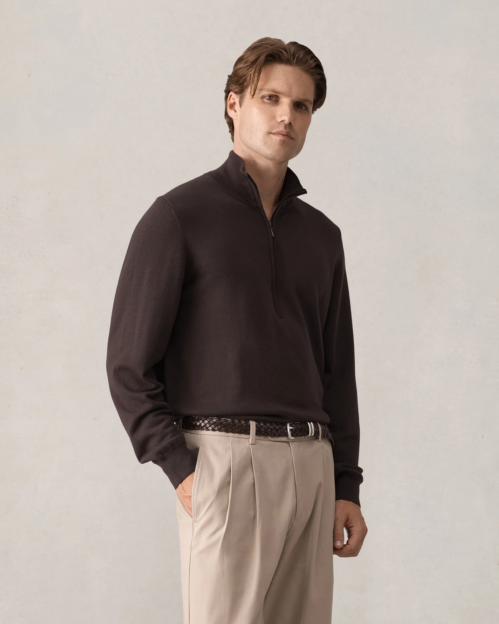 Merino Quarter Zip - Espresso - Image 5