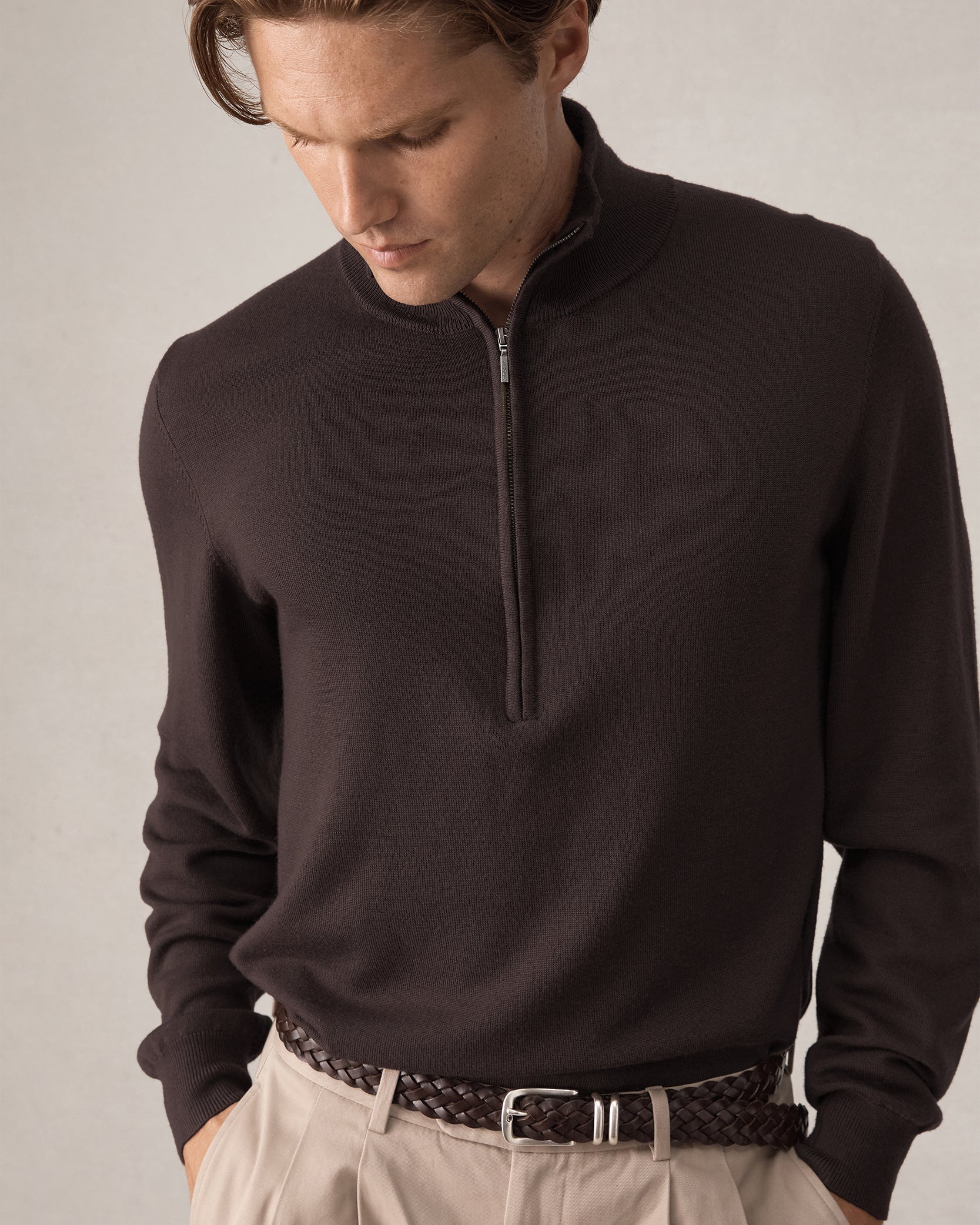 Merino Quarter Zip - Espresso - Image 7