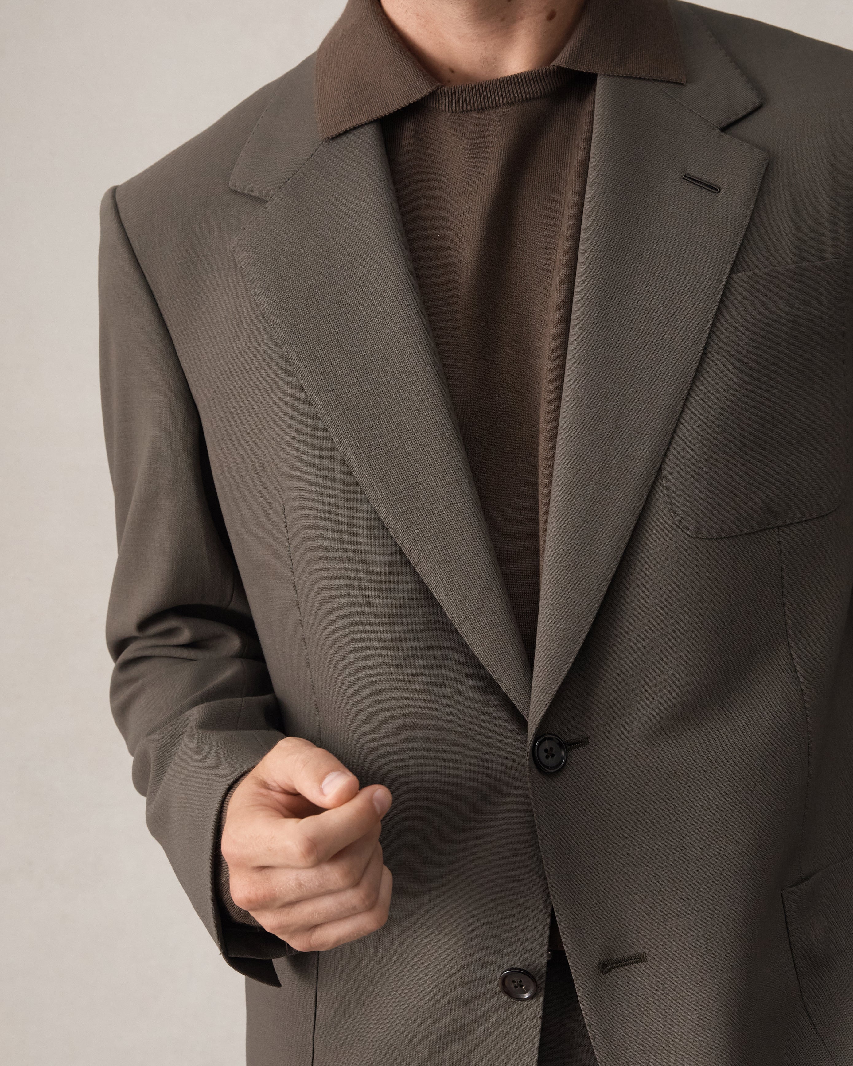 Merino S140 High Twist Blazer - Dark Moss - Image 7