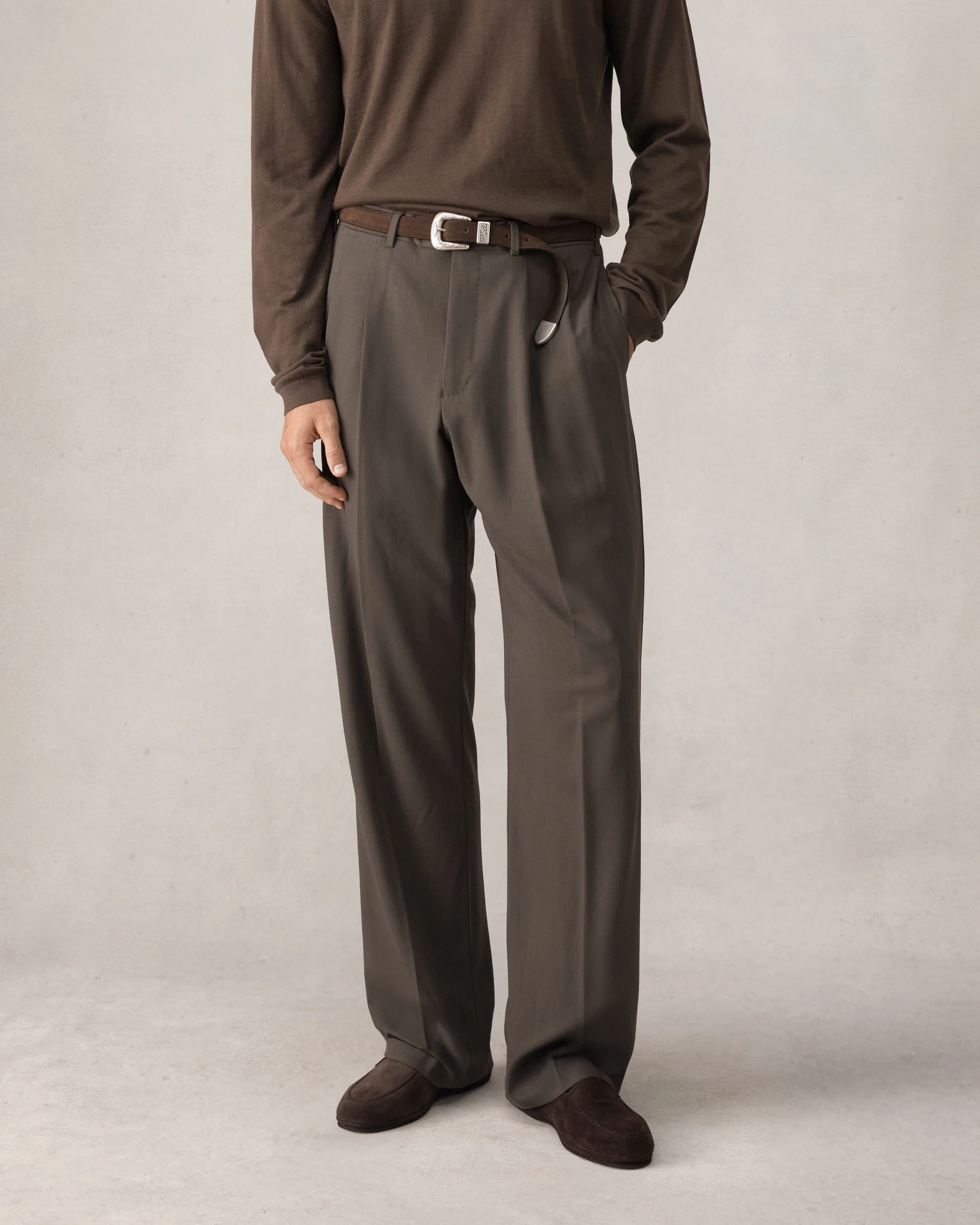 Merino S140 High Twist Trousers - Dark Moss - Image 3