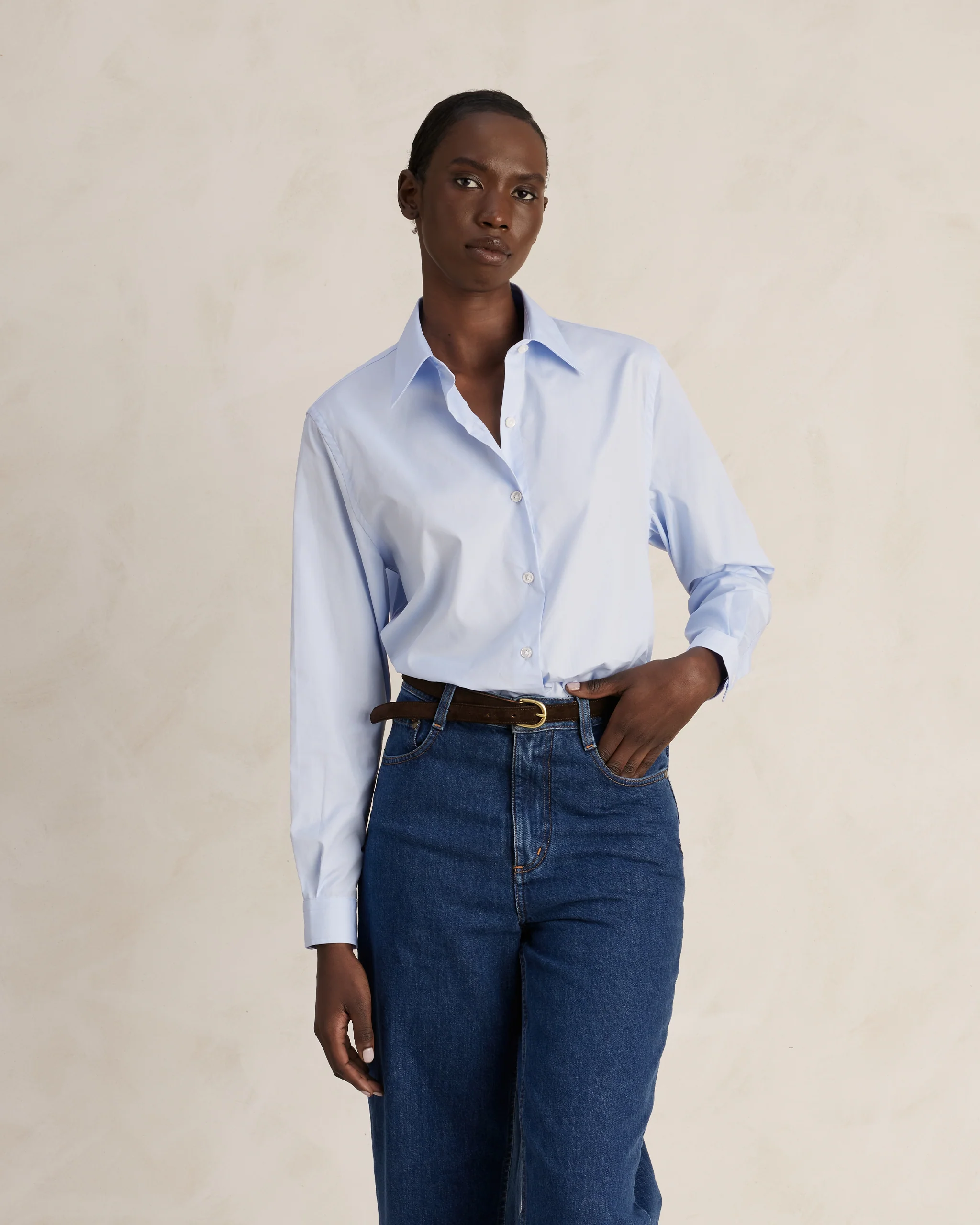 Classic Shirt - Mid Blue Poplin - Image 4