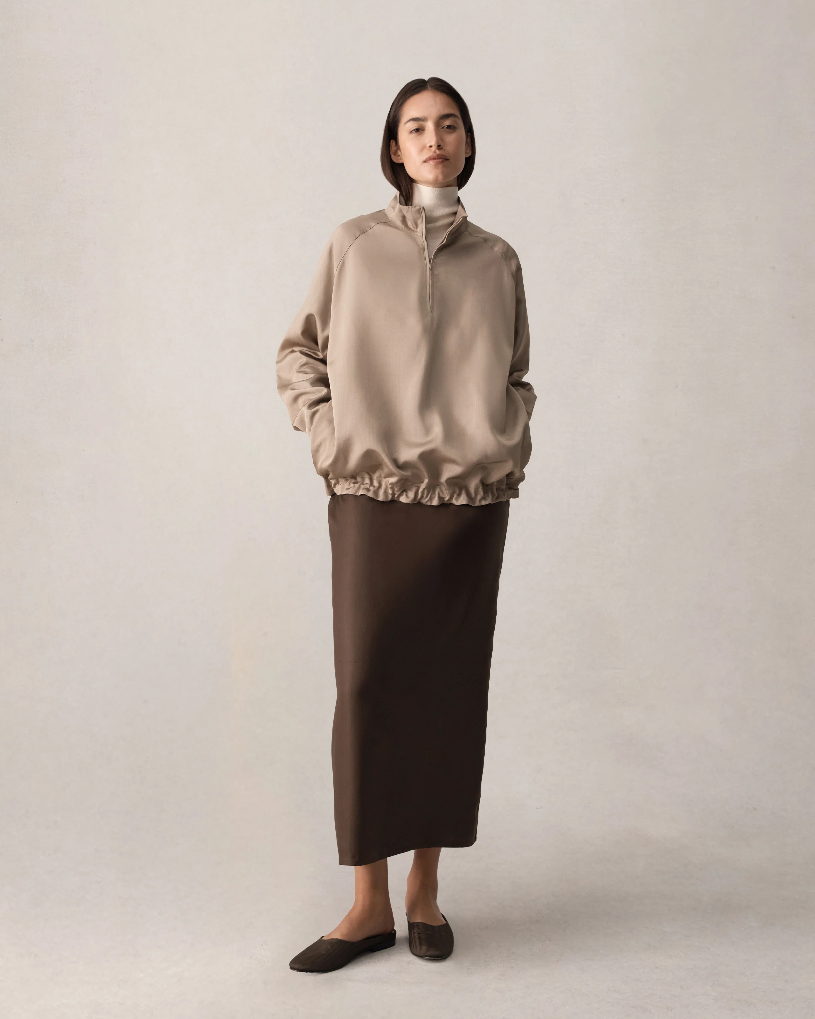 Moire Windbreaker - Taupe - Image 4