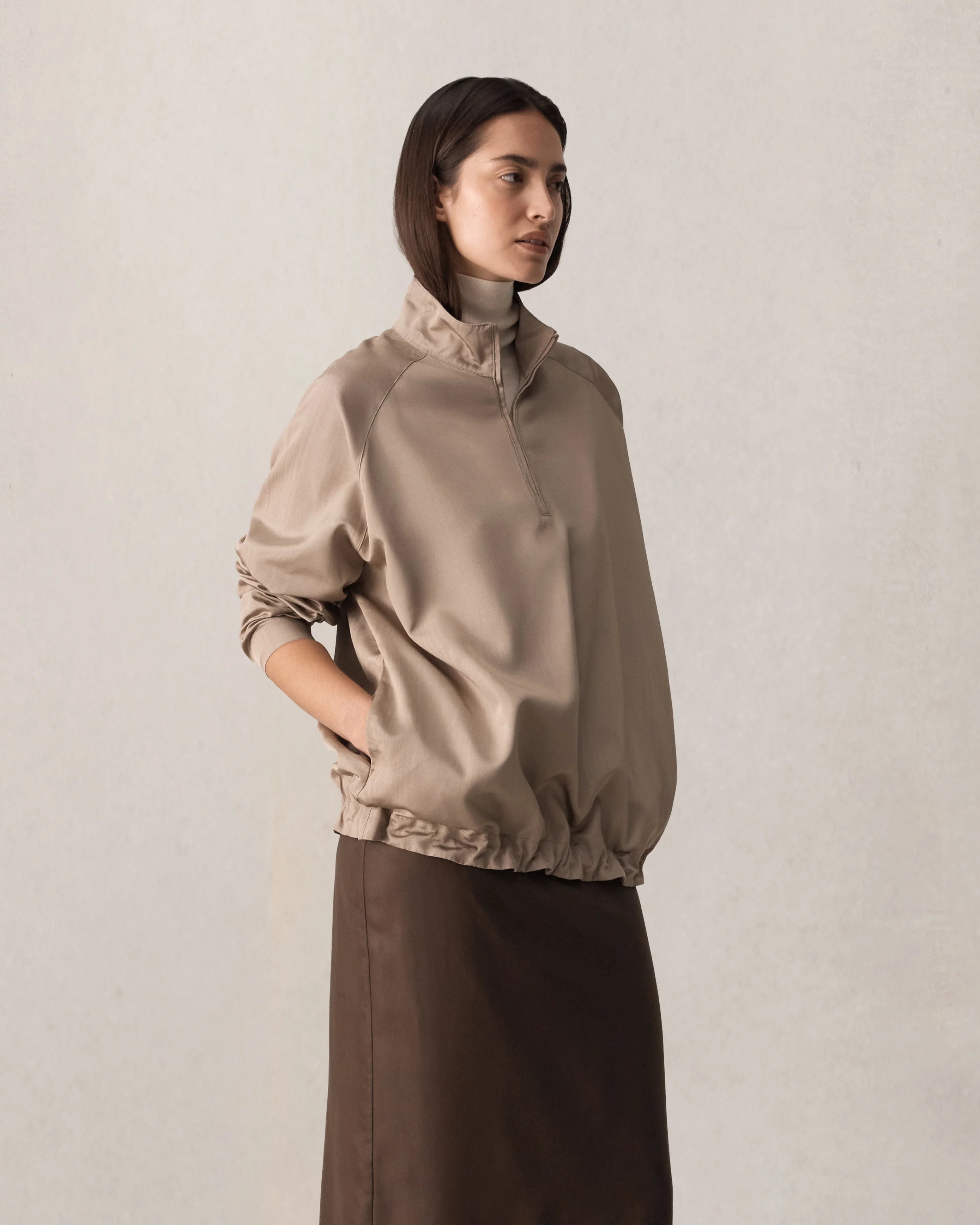 Moire Windbreaker - Taupe - Image 6