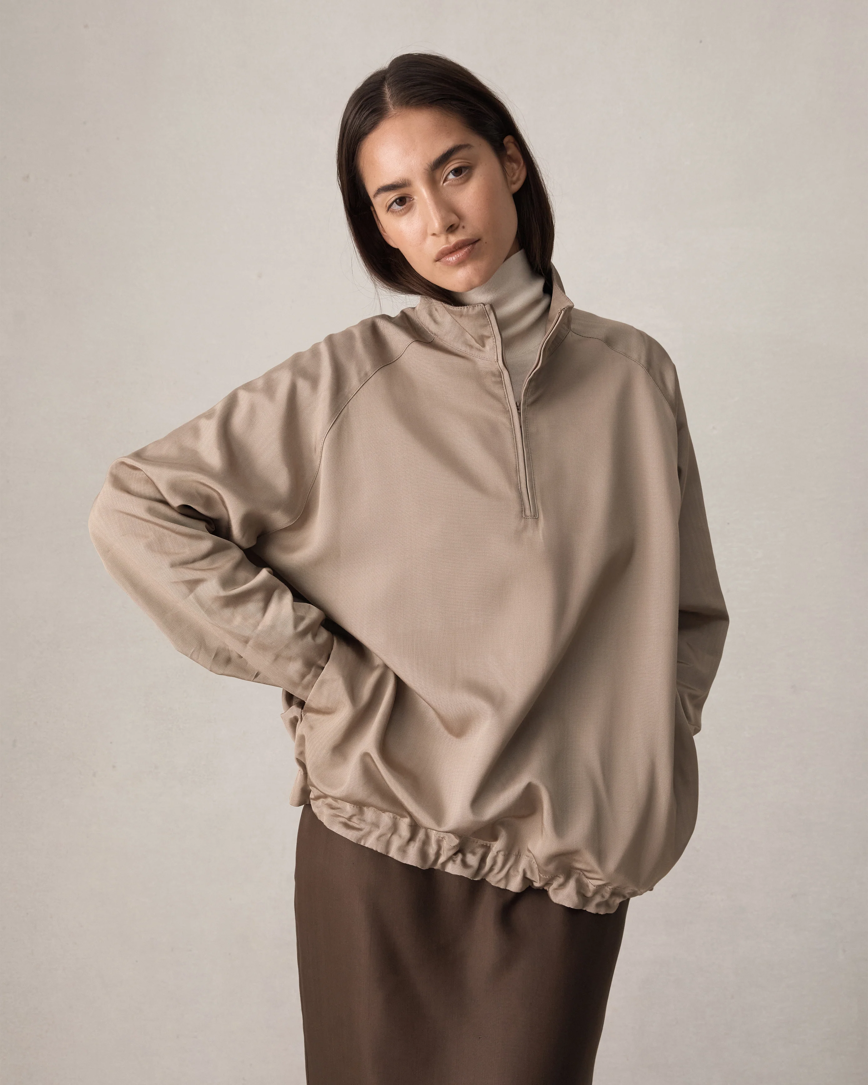 Moire Windbreaker - Taupe - Image 7