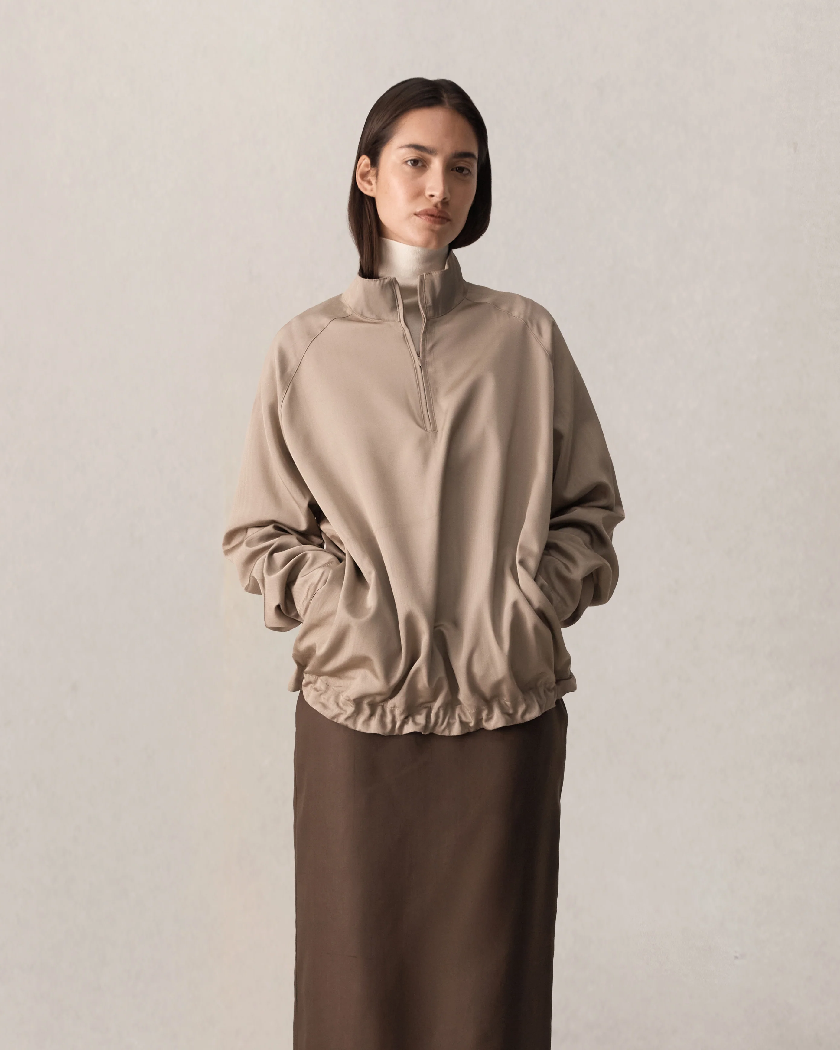 Moire Windbreaker - Taupe - Image 8