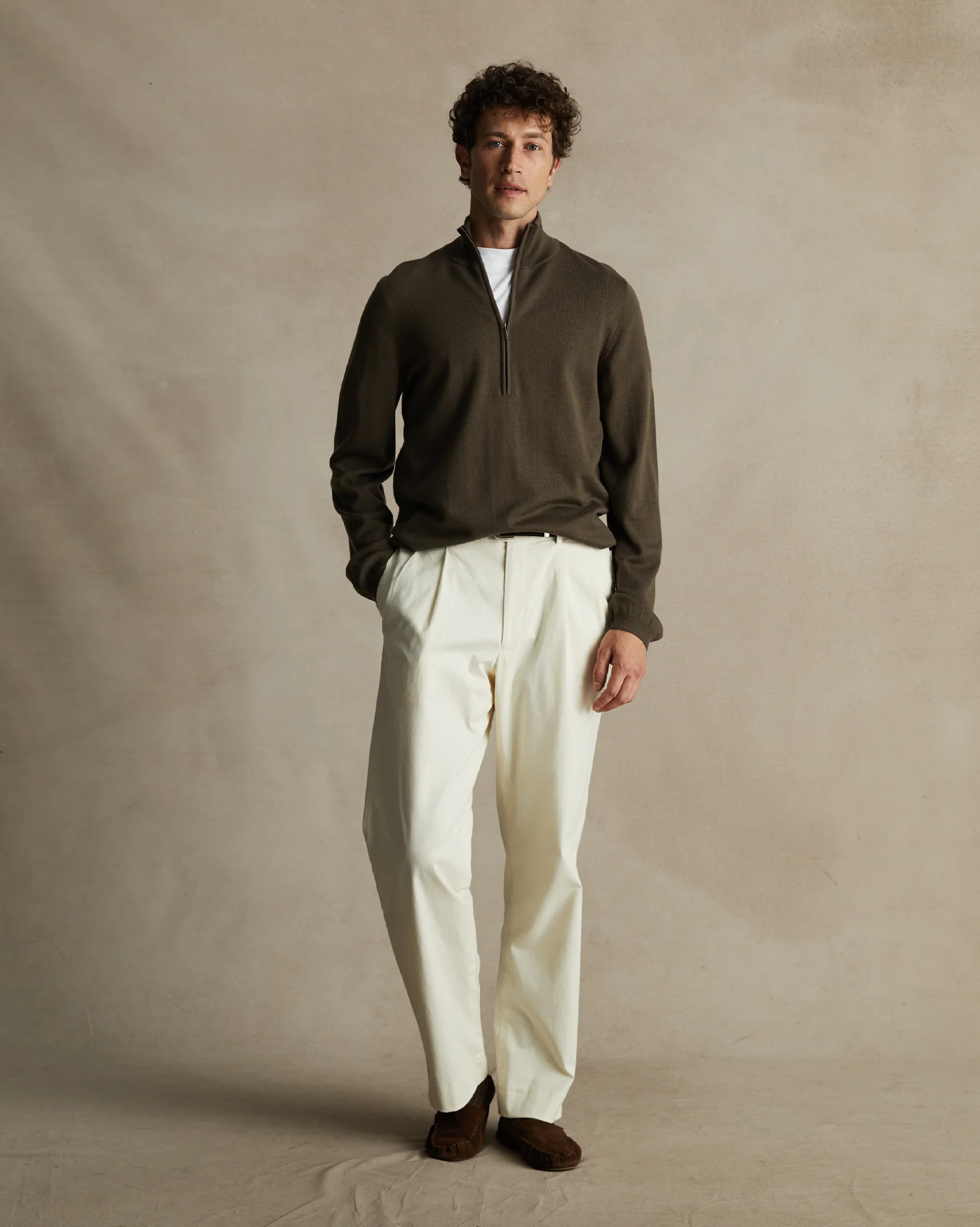 Merino Quarter Zip - Moss - Image 4