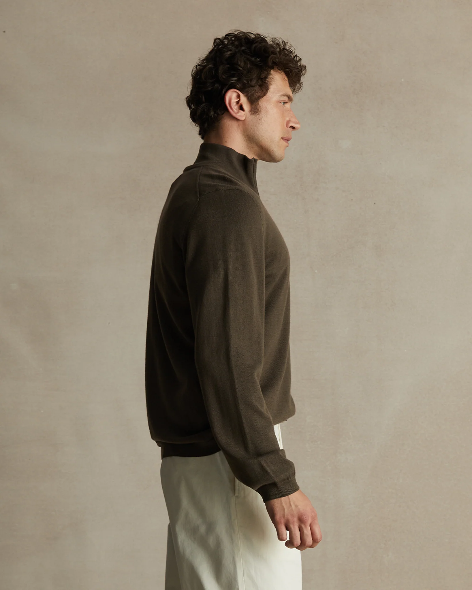 Merino Quarter Zip - Moss - Image 6