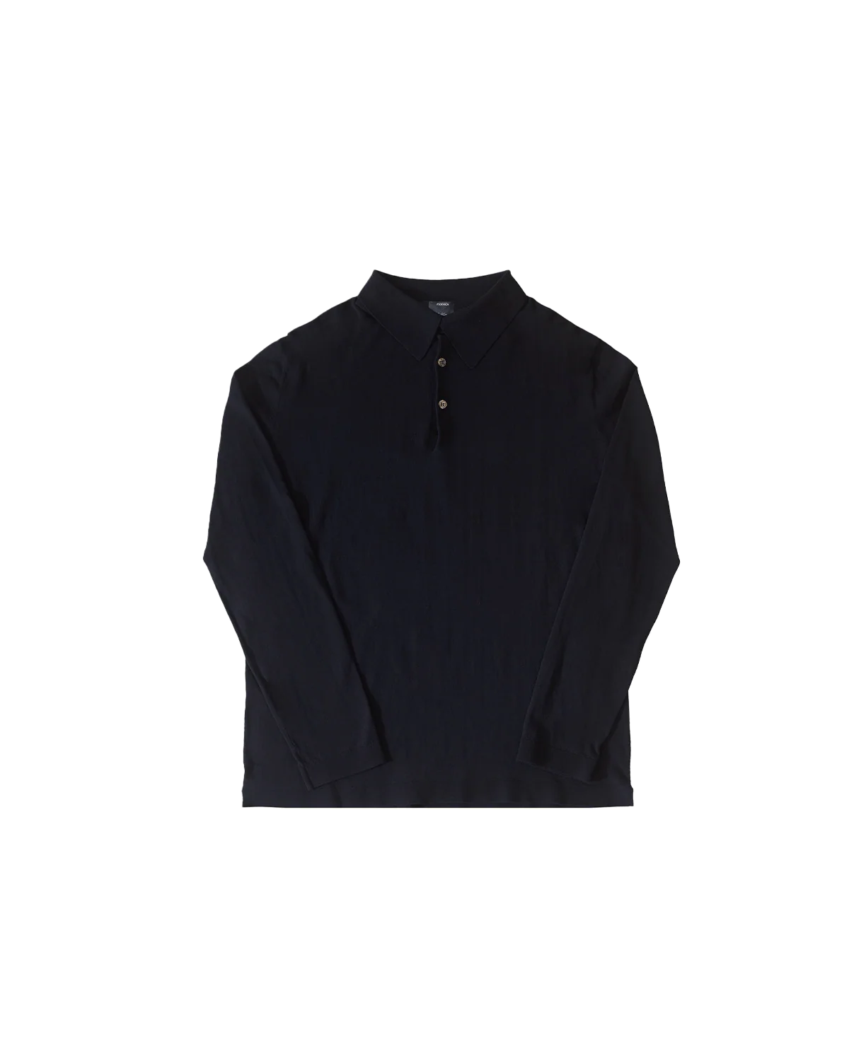 Ice Cotton Long Sleeve Polo - Navy - Image 4