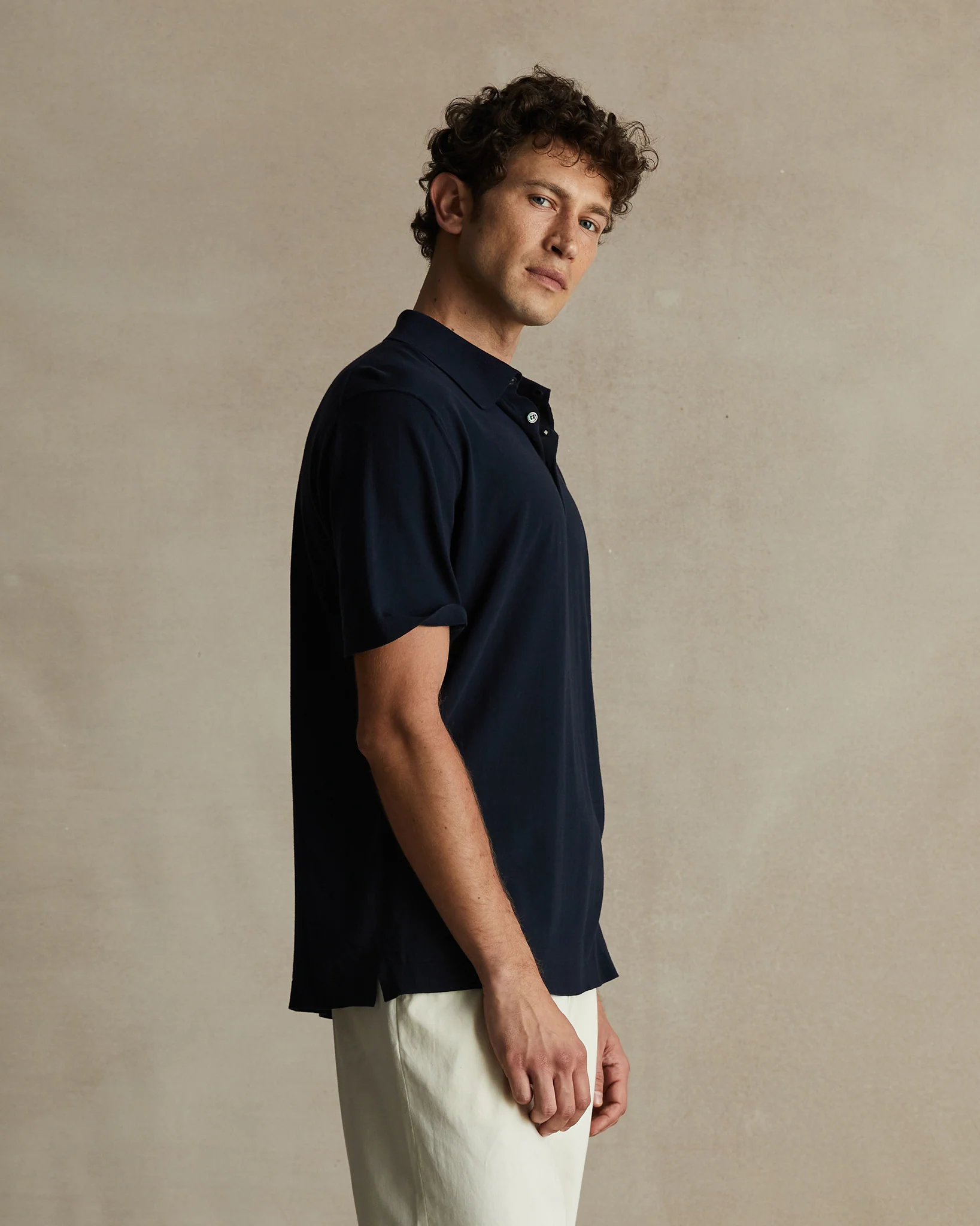 Ice Cotton Polo - Navy - Image 3