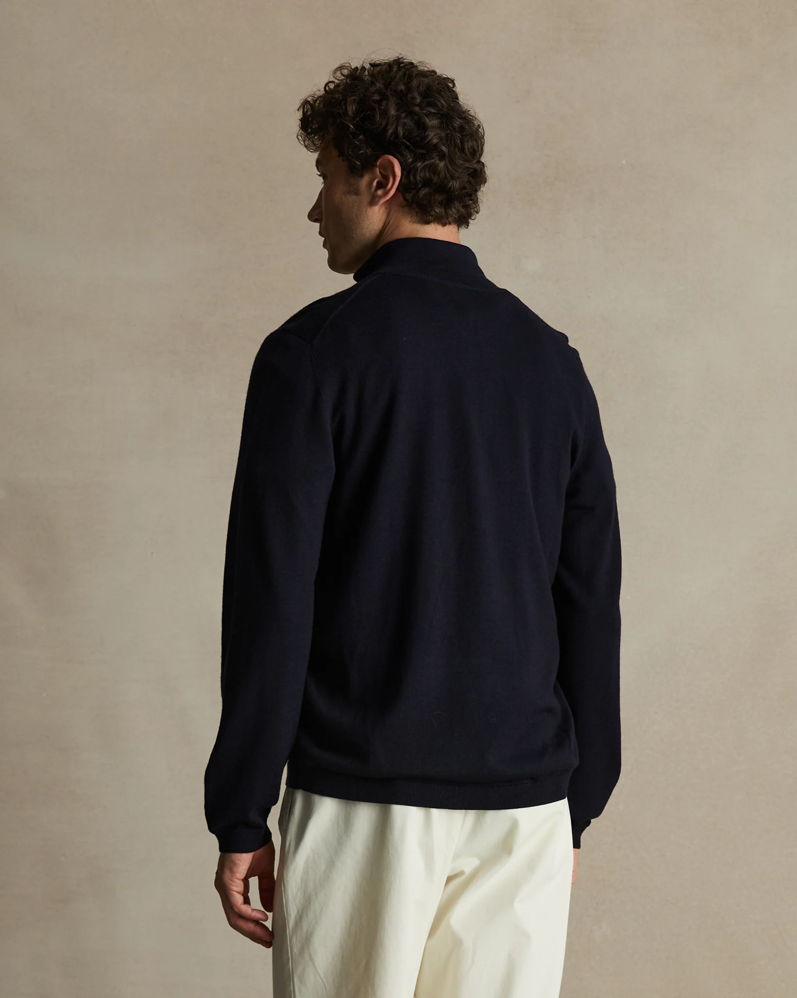 Merino Quarter Zip - Navy - Image 5